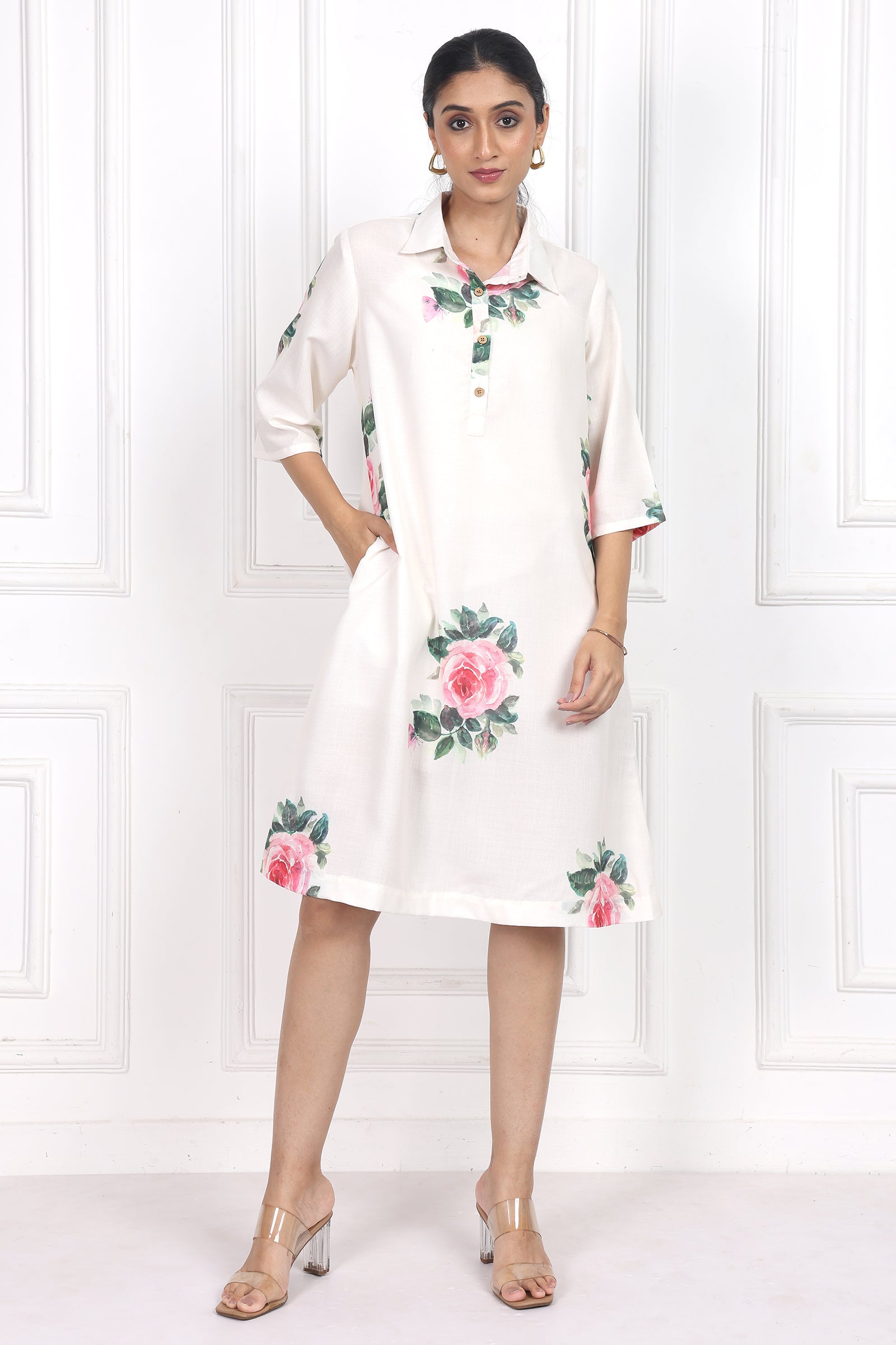 Wander Edit - Victorian Rose Collared Short Dress