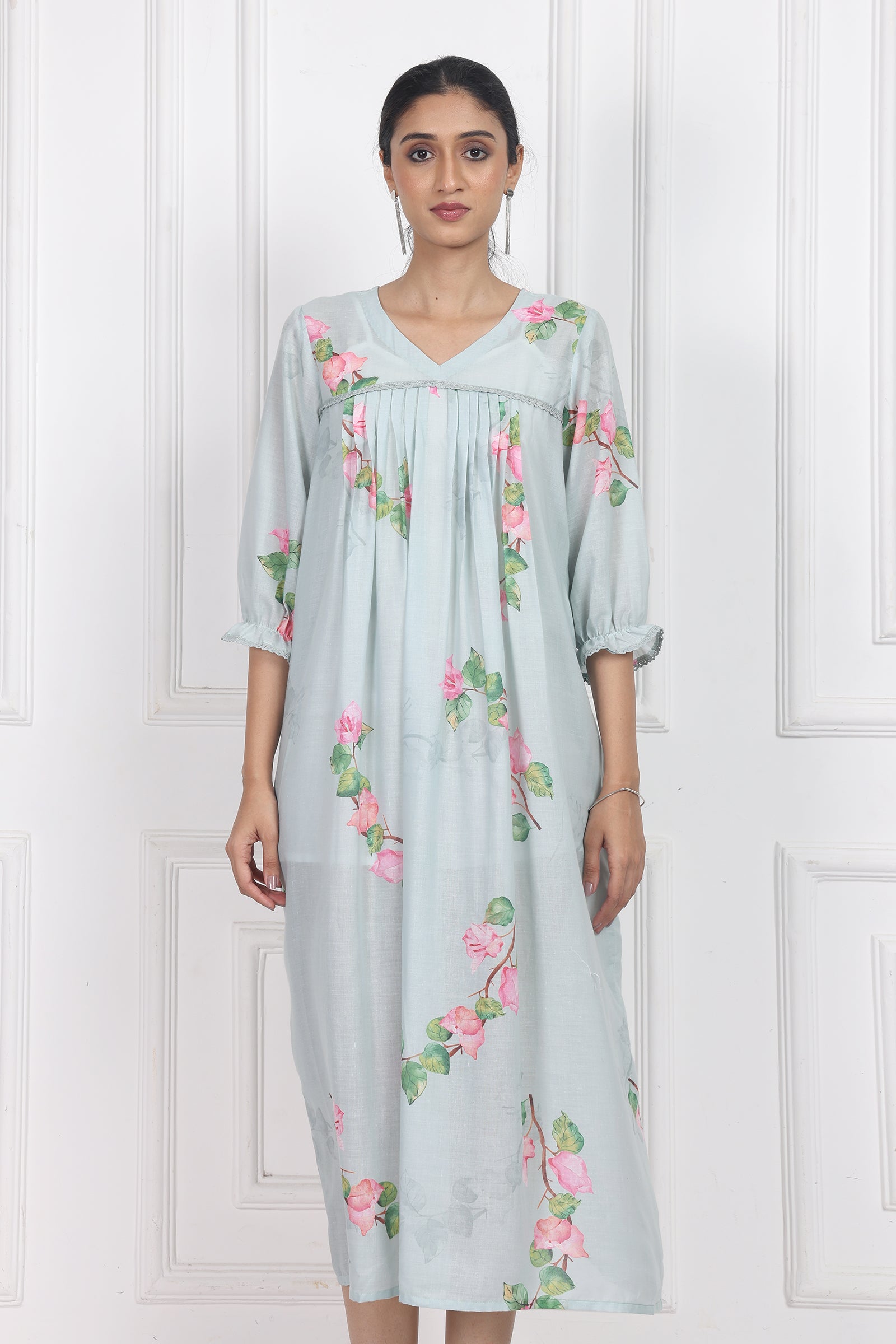 Wander Edit - Bougainvillea Skies Flow Dress