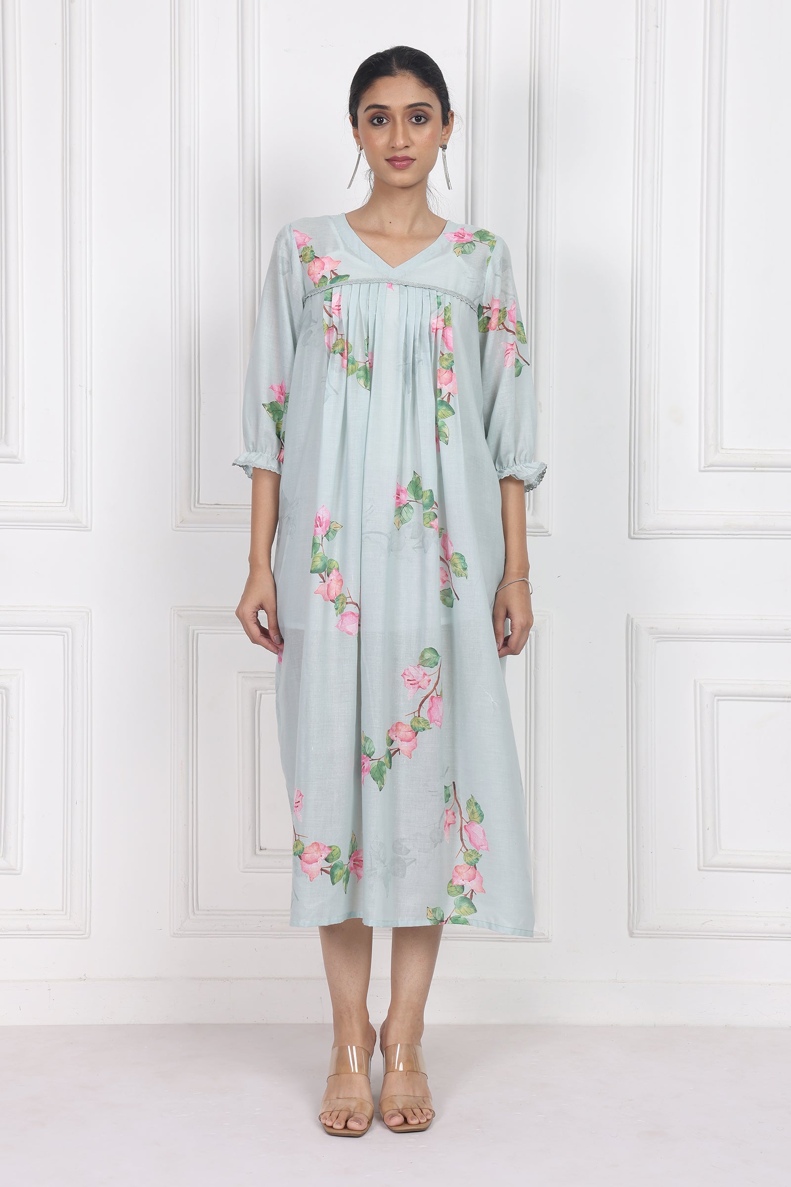 Wander Edit - Bougainvillea Skies Flow Dress