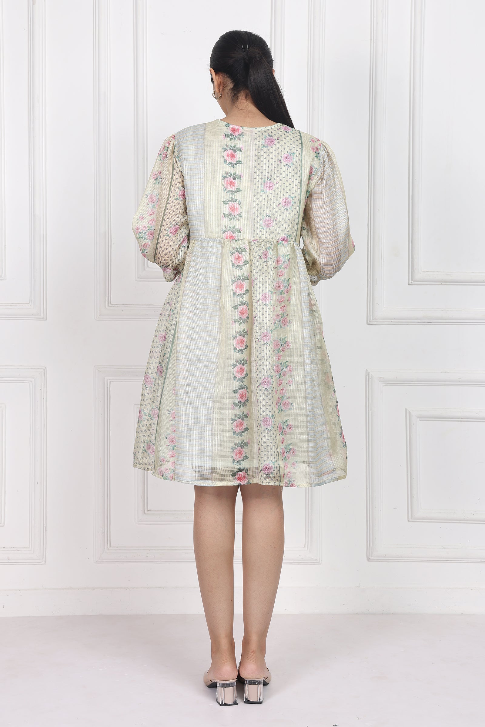 Wander Edit - Vintage Bouquet Peplum Dress