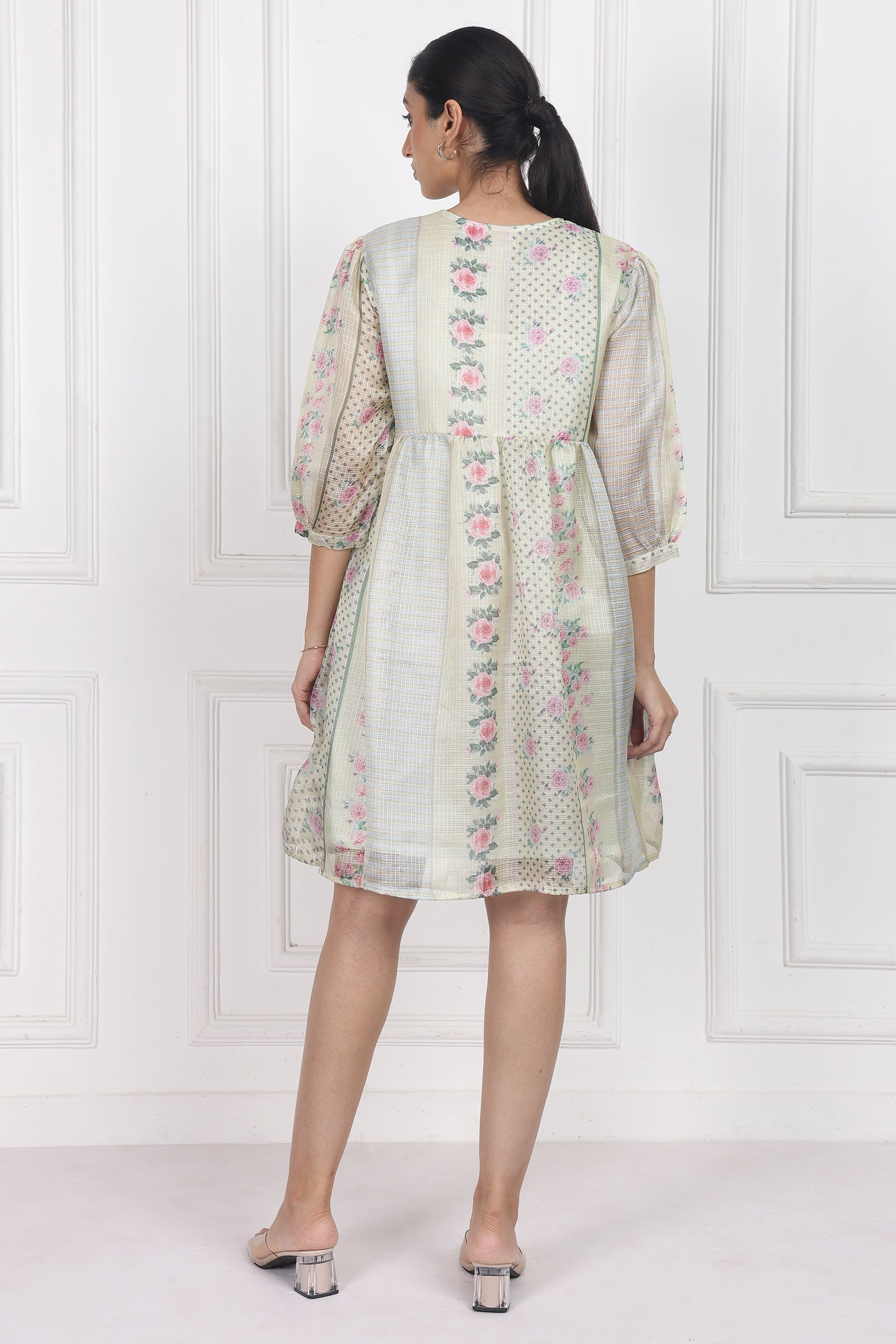 Wander Edit - Vintage Bouquet Peplum Dress