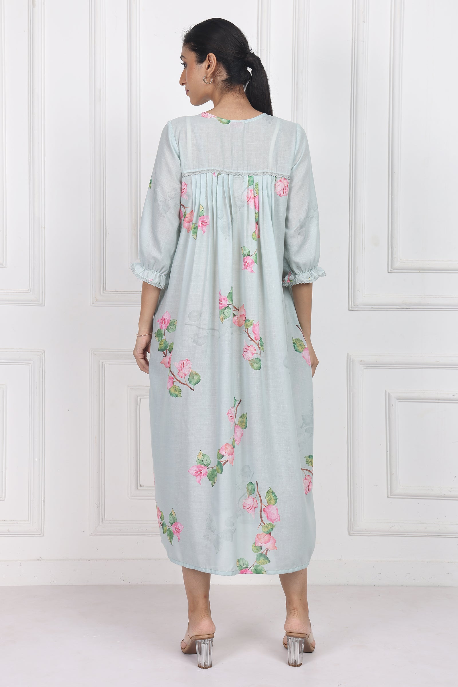 Wander Edit - Bougainvillea Skies Flow Dress