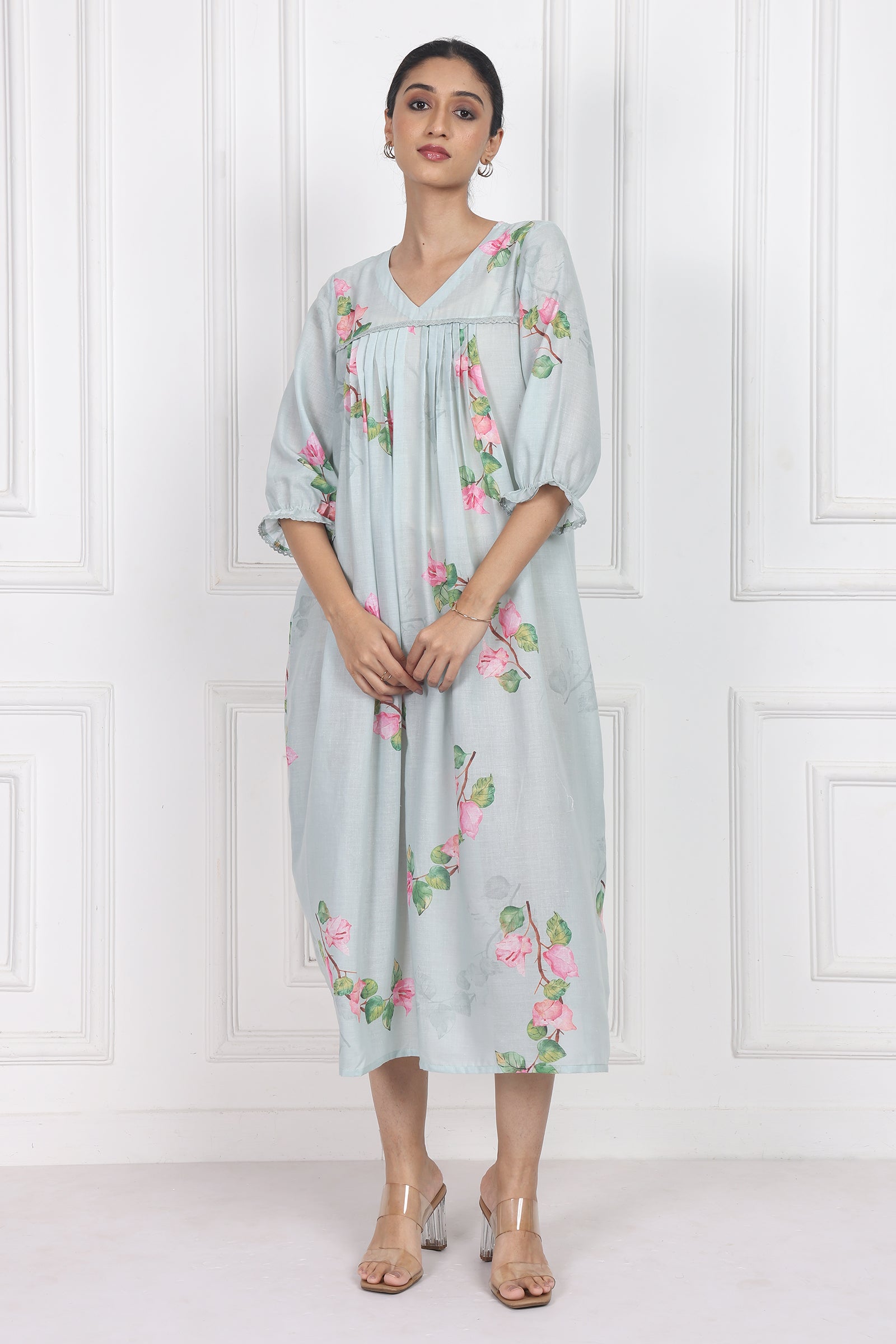 Wander Edit - Bougainvillea Skies Flow Dress