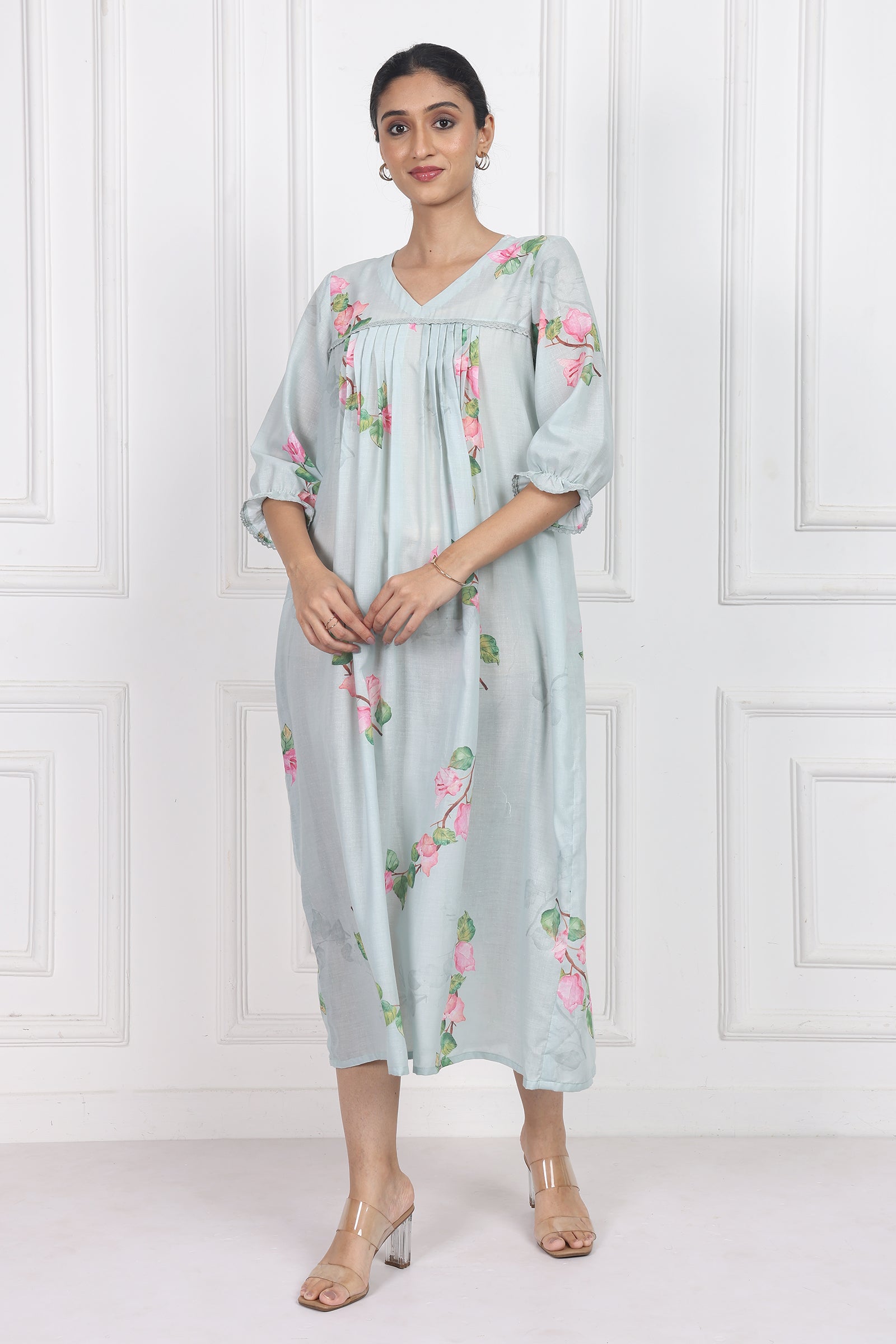 Wander Edit - Bougainvillea Skies Flow Dress