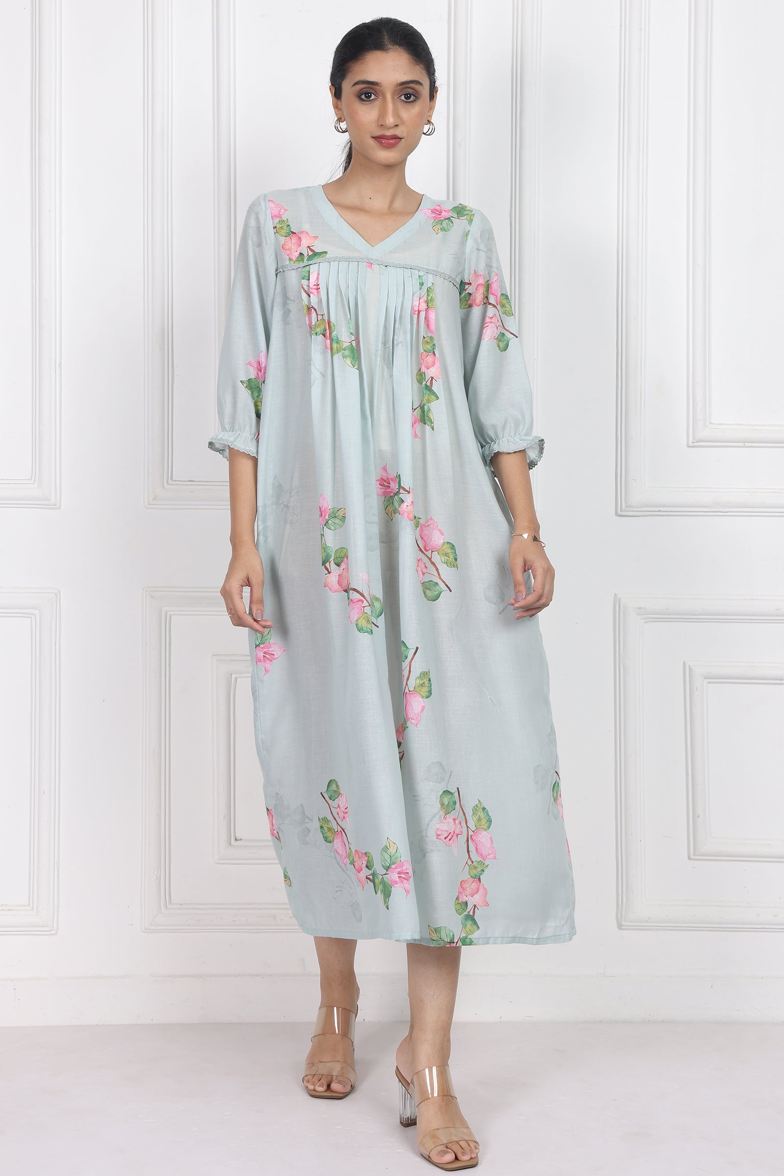 Wander Edit - Bougainvillea Skies Flow Dress