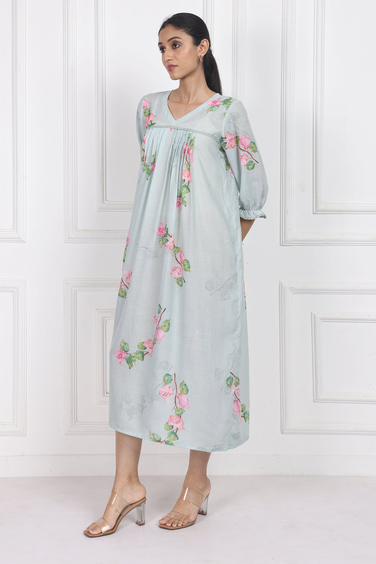 Wander Edit - Bougainvillea Skies Flow Dress