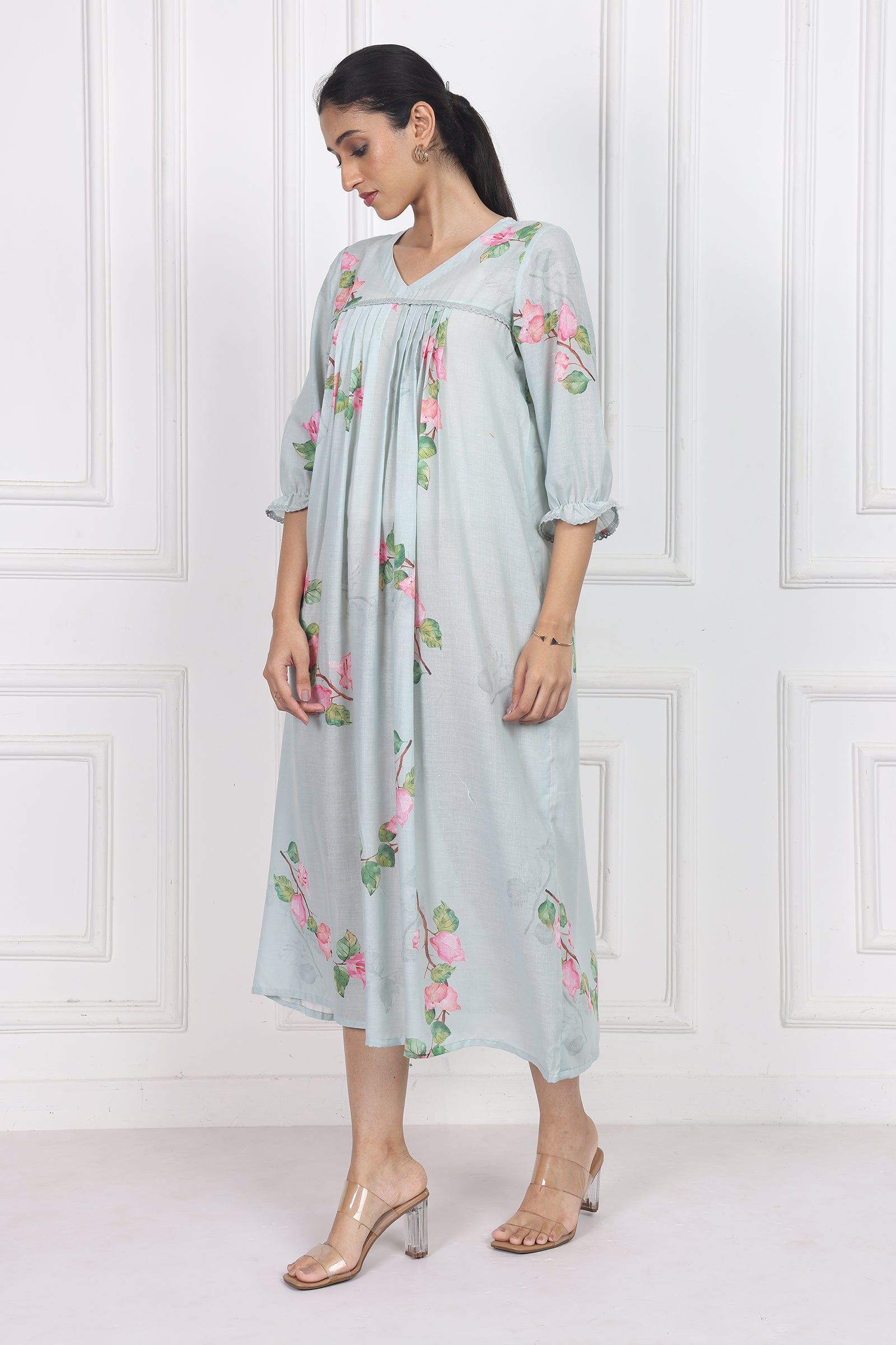 Wander Edit - Bougainvillea Skies Flow Dress