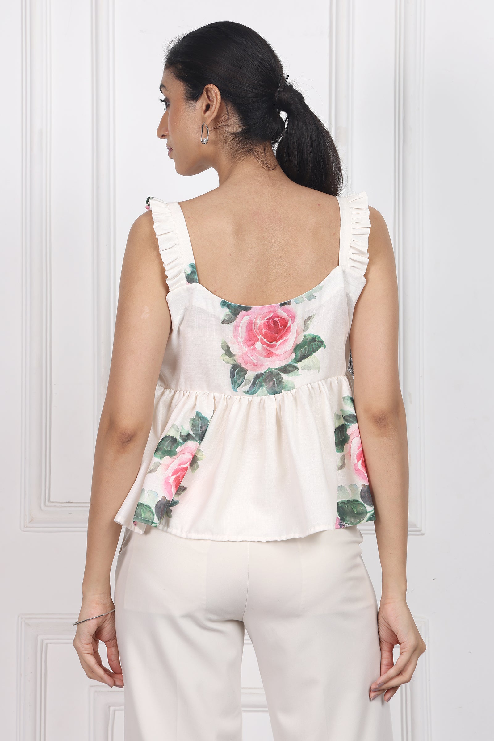 Wander Edit - Whispering Meadows Sleeveless Peplum Top