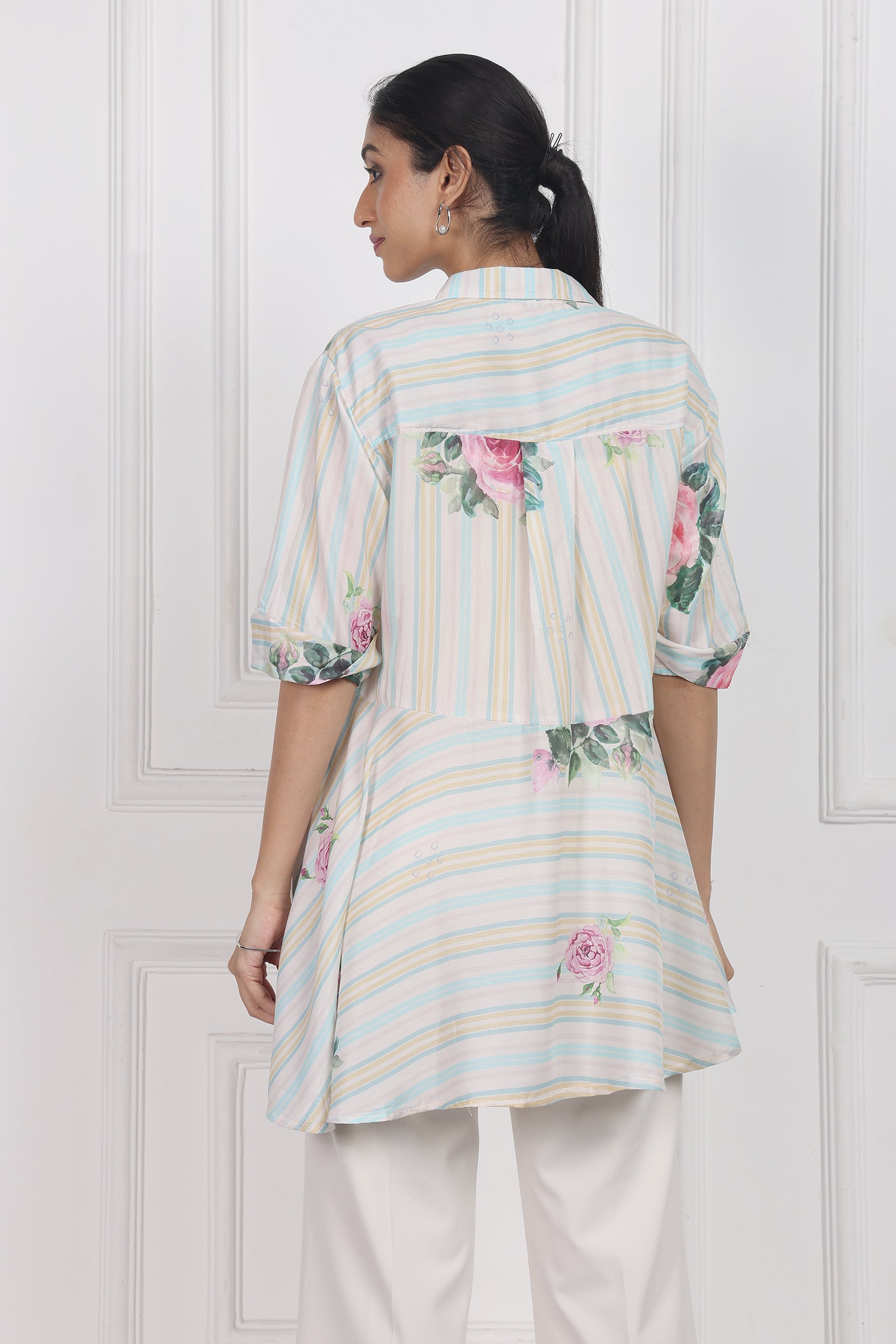 Wander Edit - Velvet Rose Dawn High Low Shirt