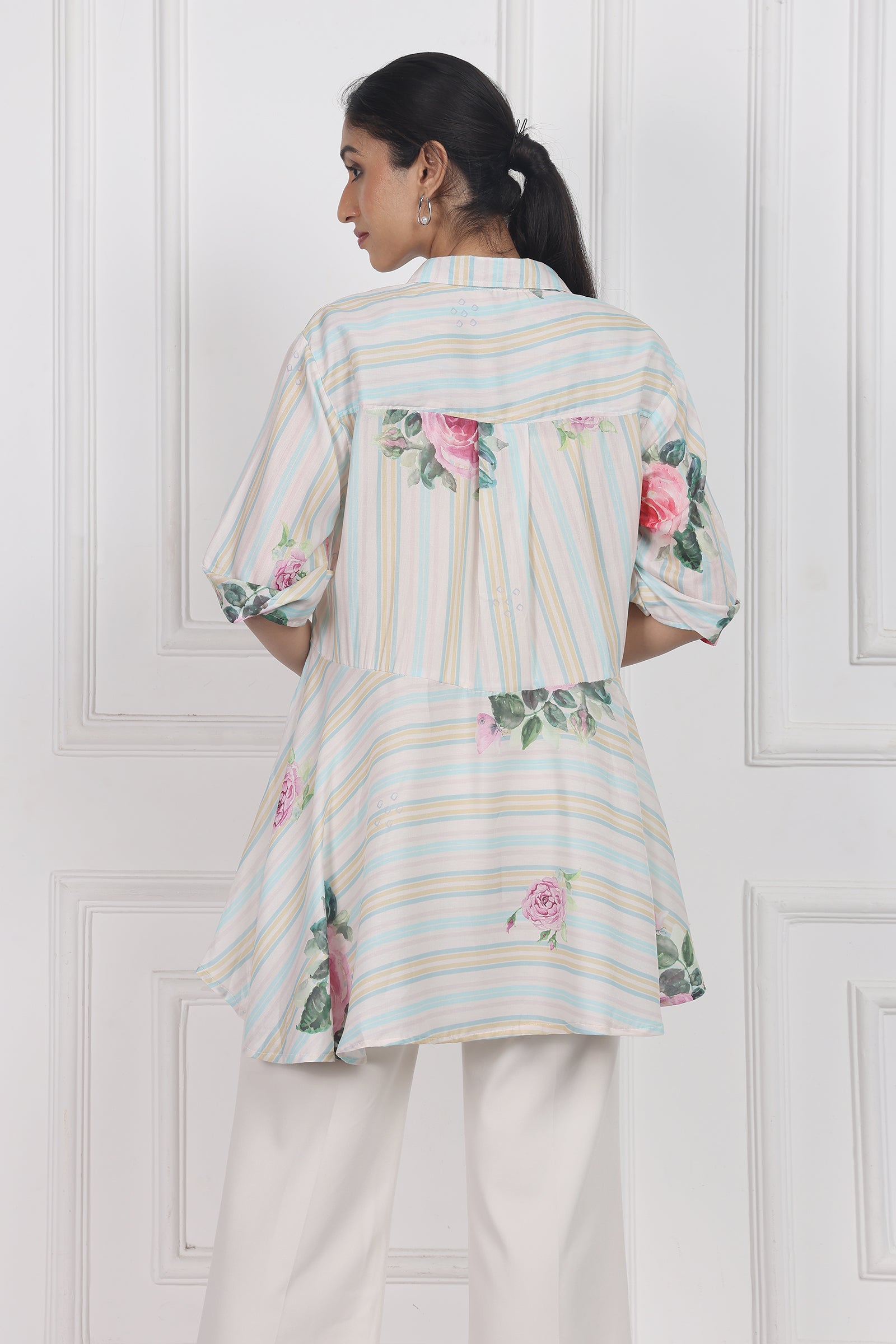 Wander Edit - Velvet Rose Dawn High Low Shirt