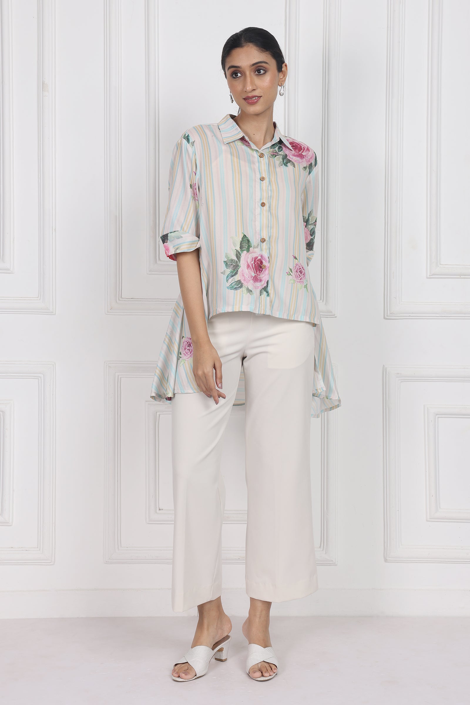 Wander Edit - Velvet Rose Dawn High Low Shirt