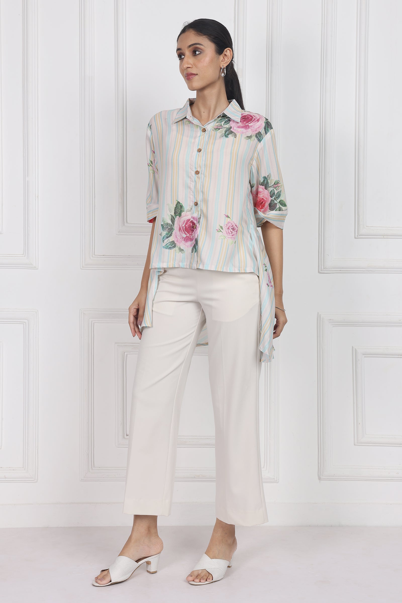 Wander Edit - Velvet Rose Dawn High Low Shirt