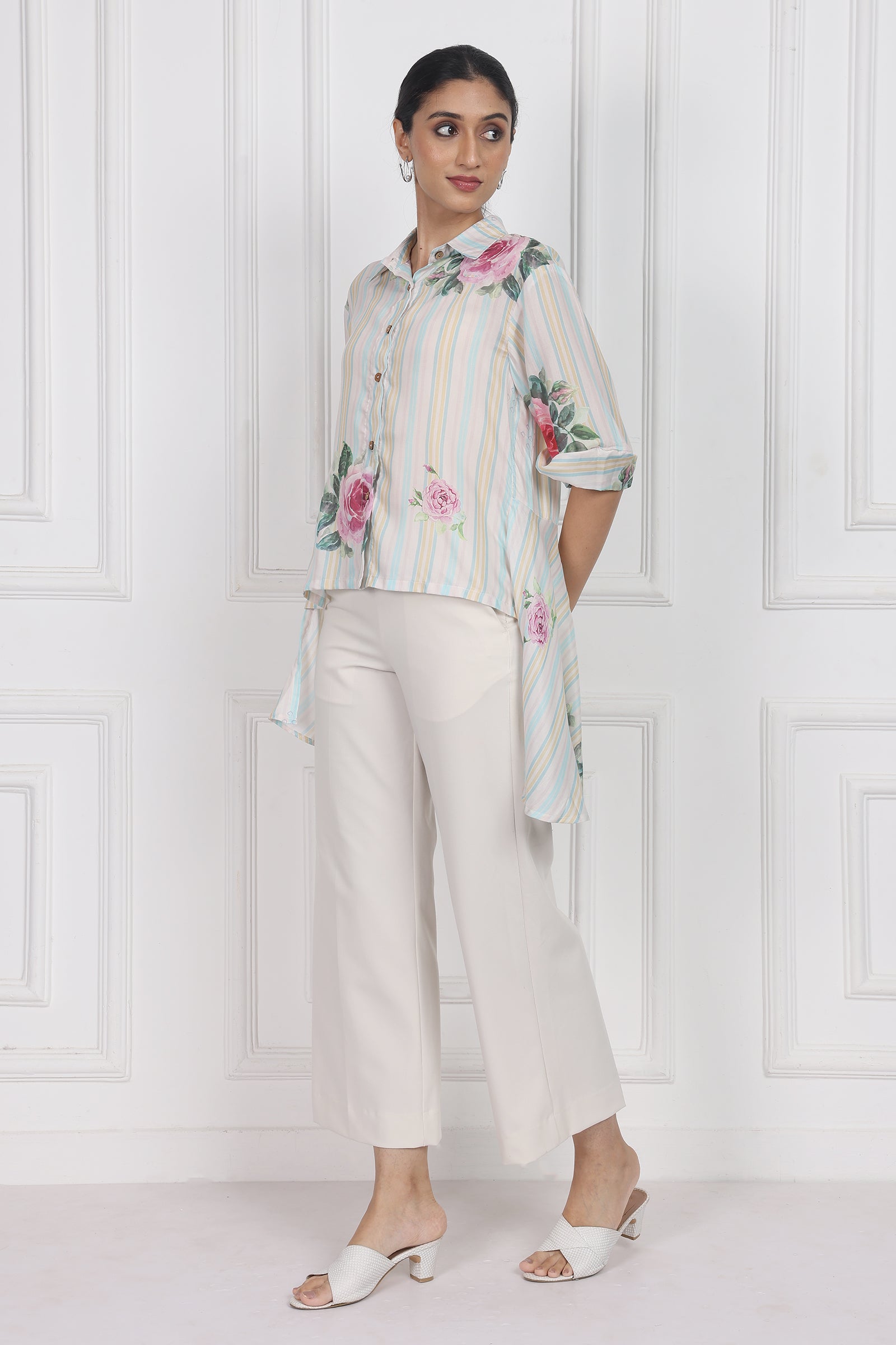 Wander Edit - Velvet Rose Dawn High Low Shirt