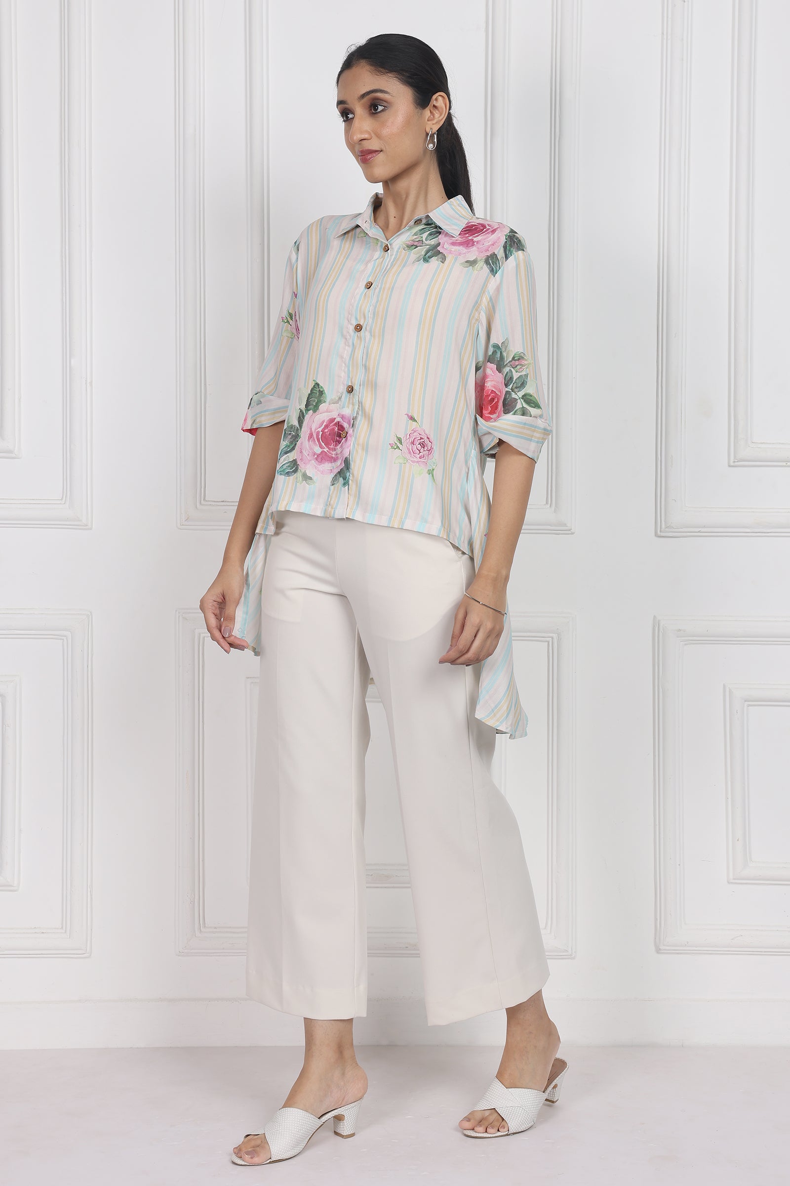 Wander Edit - Velvet Rose Dawn High Low Shirt