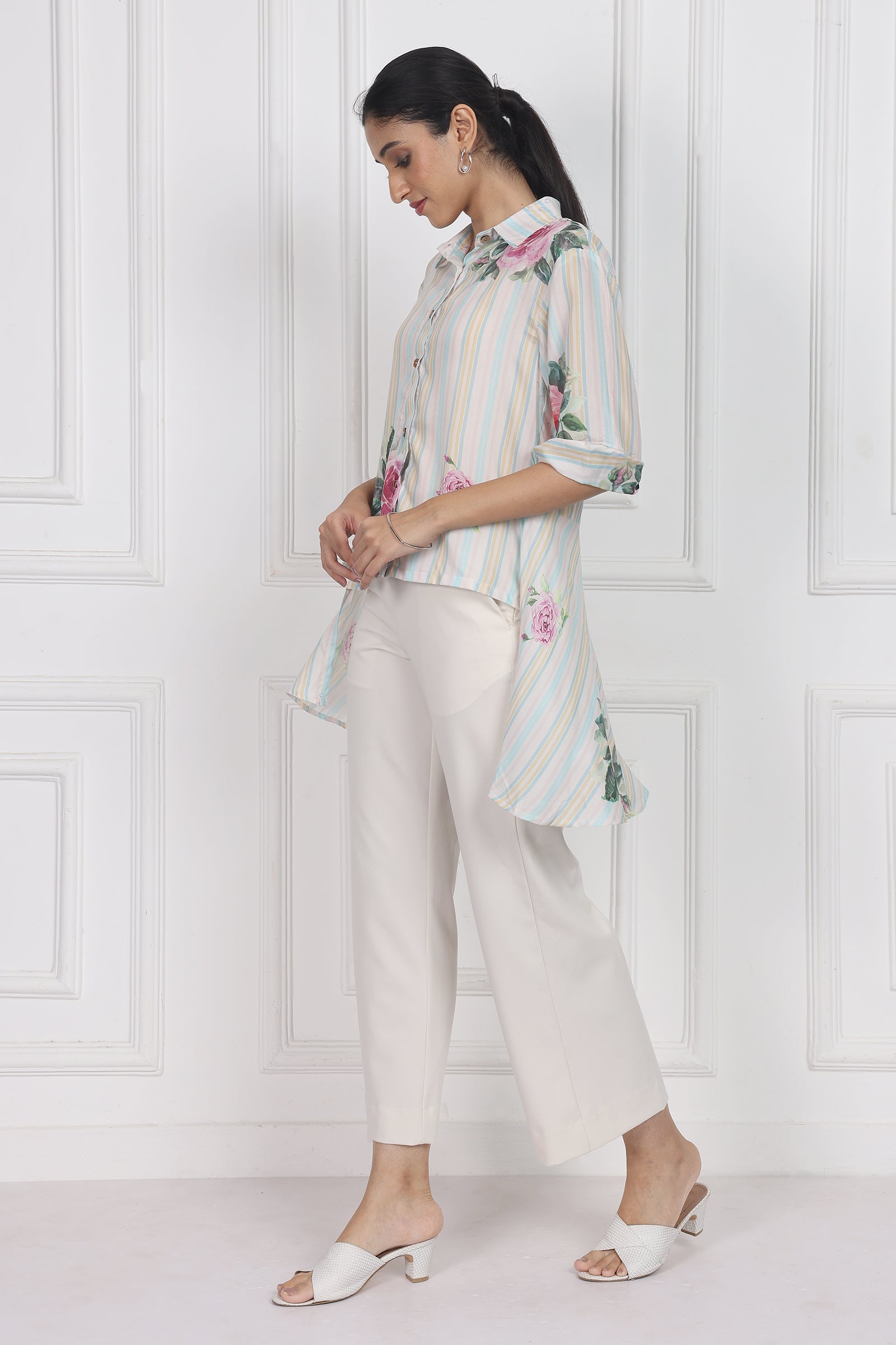 Wander Edit - Velvet Rose Dawn High Low Shirt