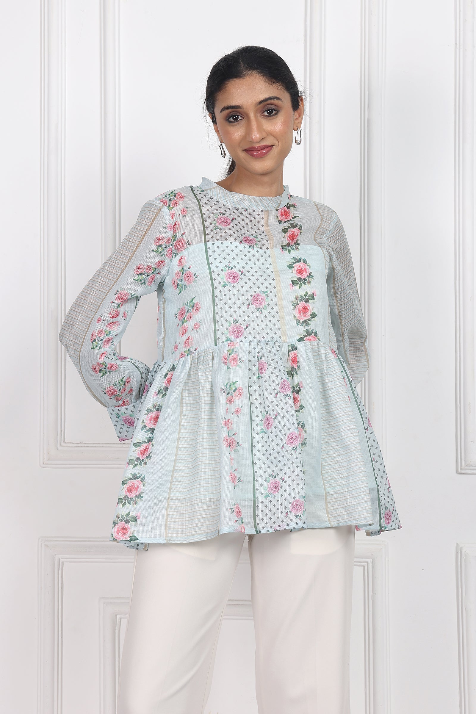 Wander Edit - Garden Of Dreams Peplum Top