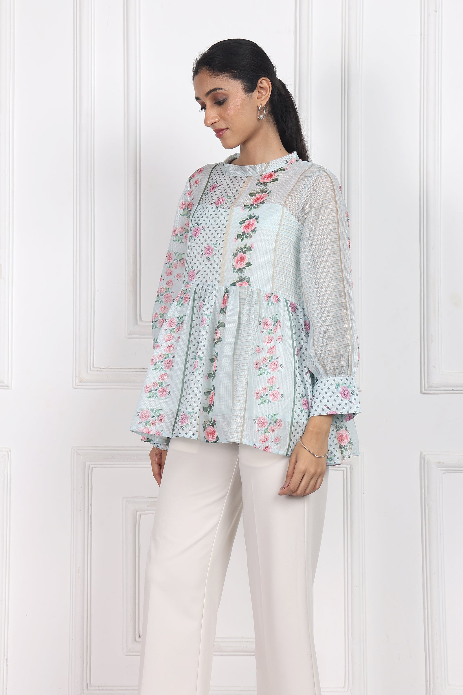 Wander Edit - Garden Of Dreams Peplum Top