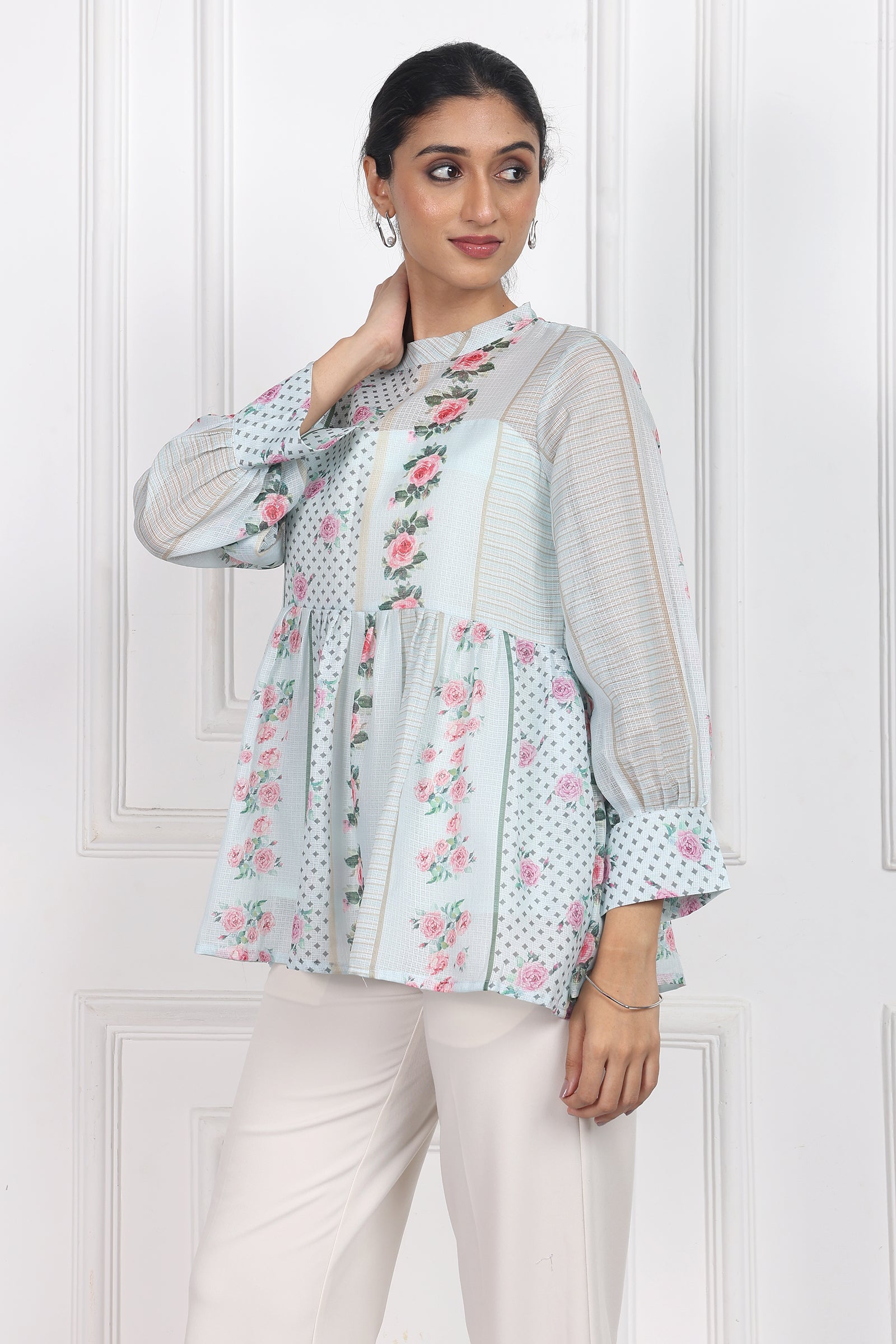 Wander Edit - Garden Of Dreams Peplum Top