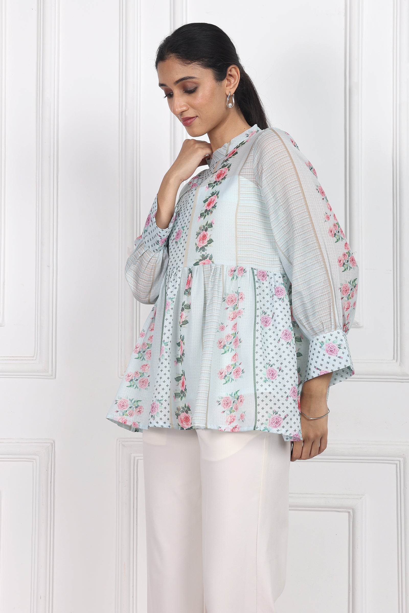 Wander Edit - Garden Of Dreams Peplum Top