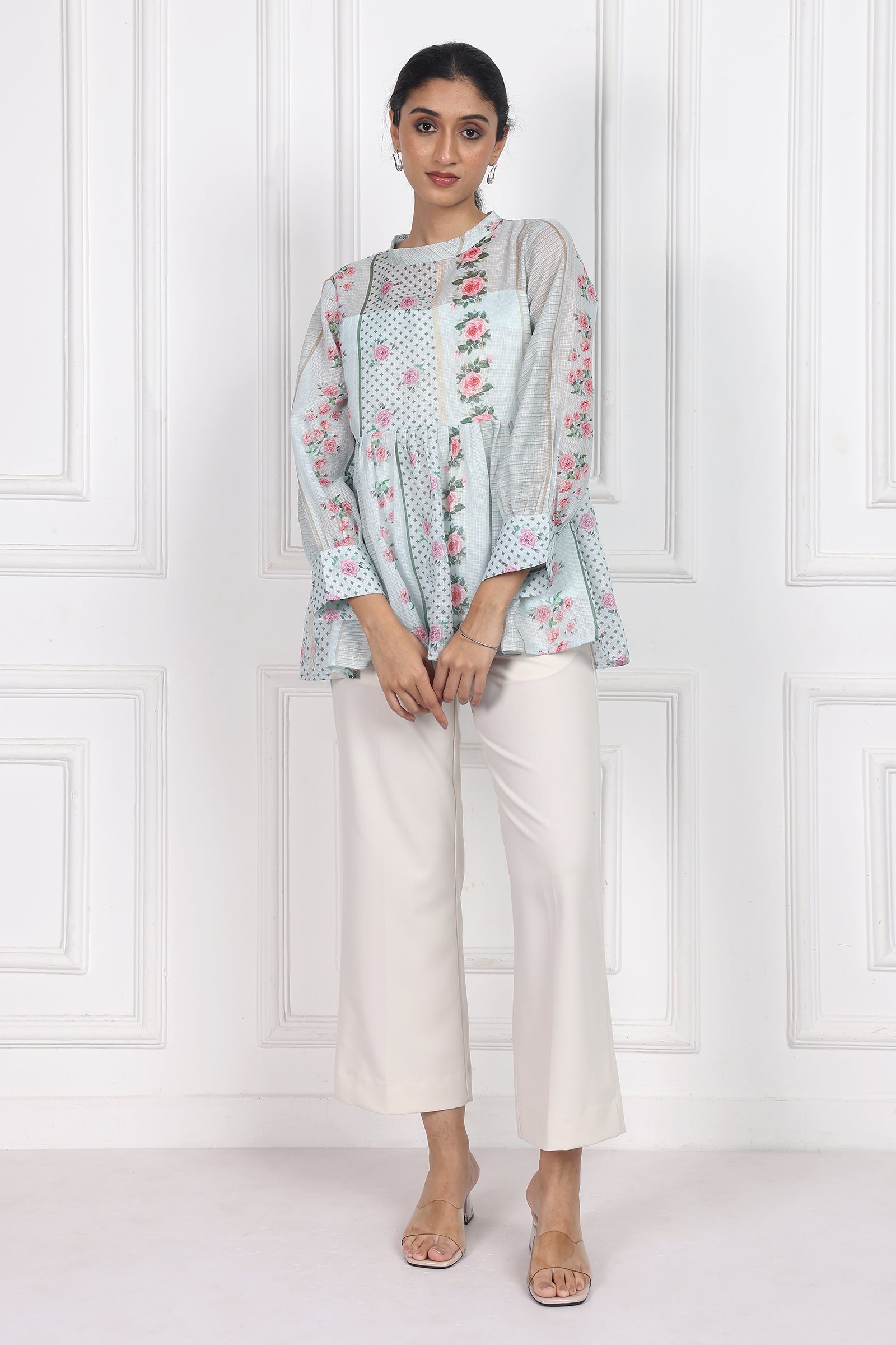 Wander Edit - Garden Of Dreams Peplum Top