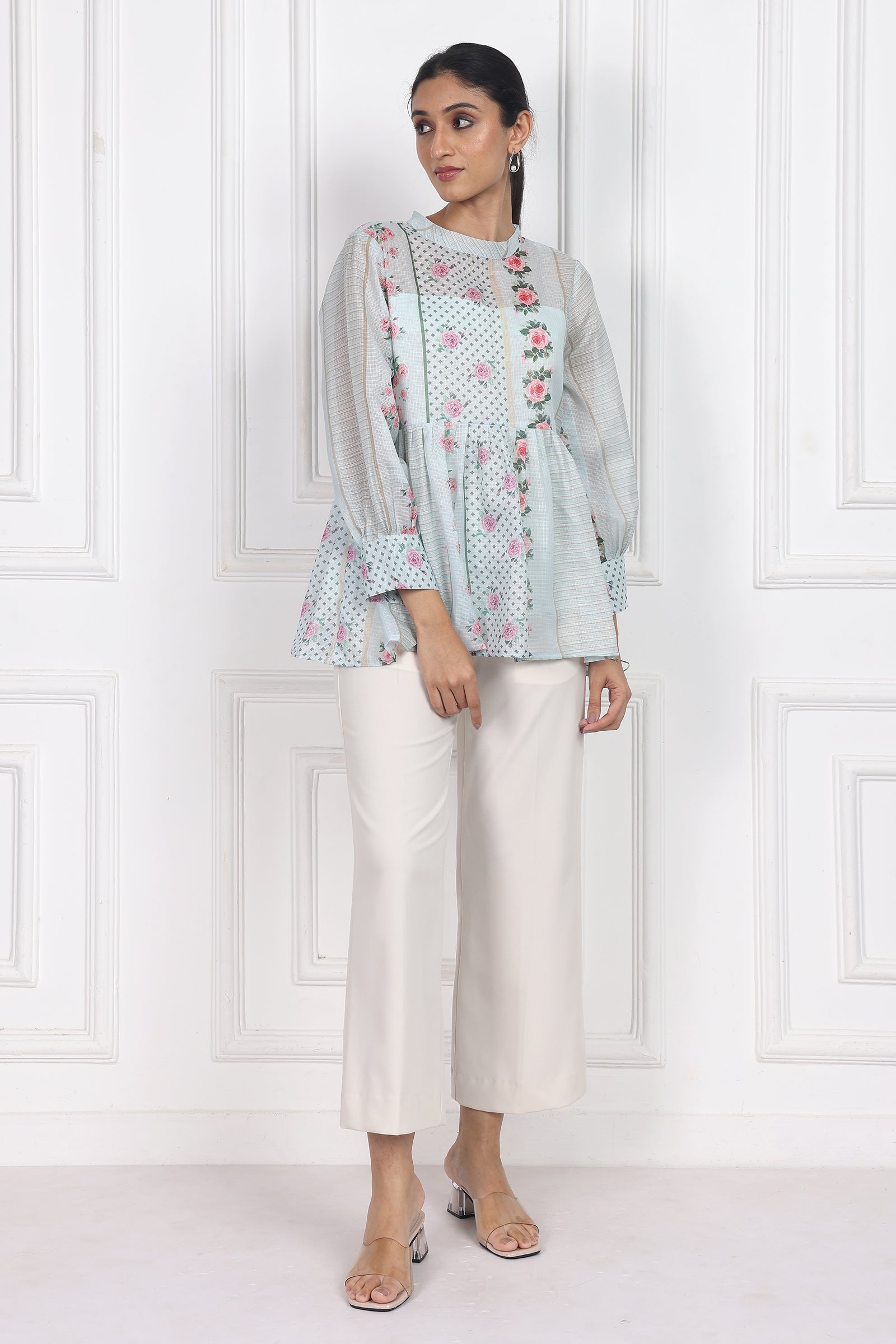 Wander Edit - Garden Of Dreams Peplum Top