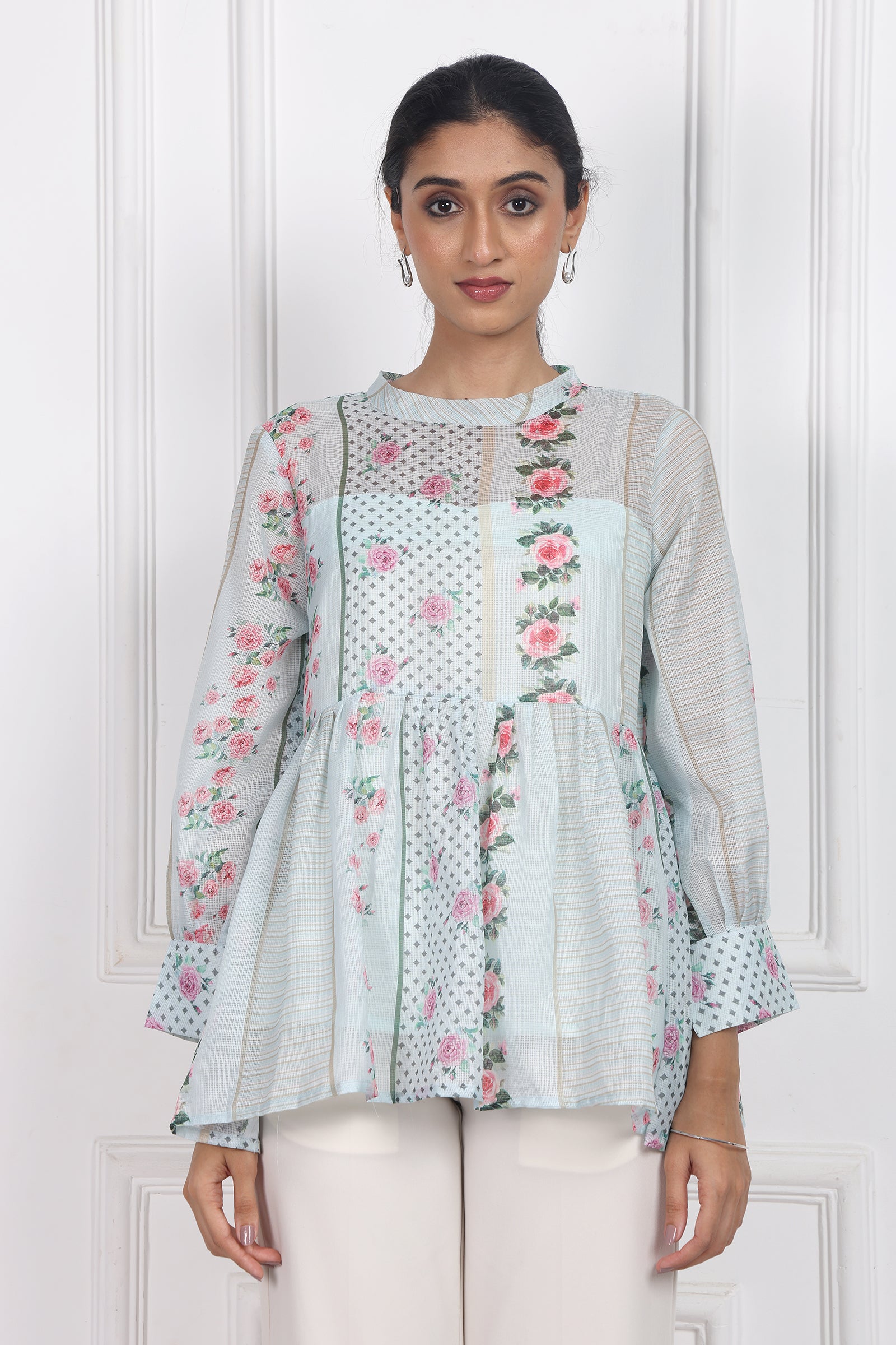 Wander Edit - Garden Of Dreams Peplum Top