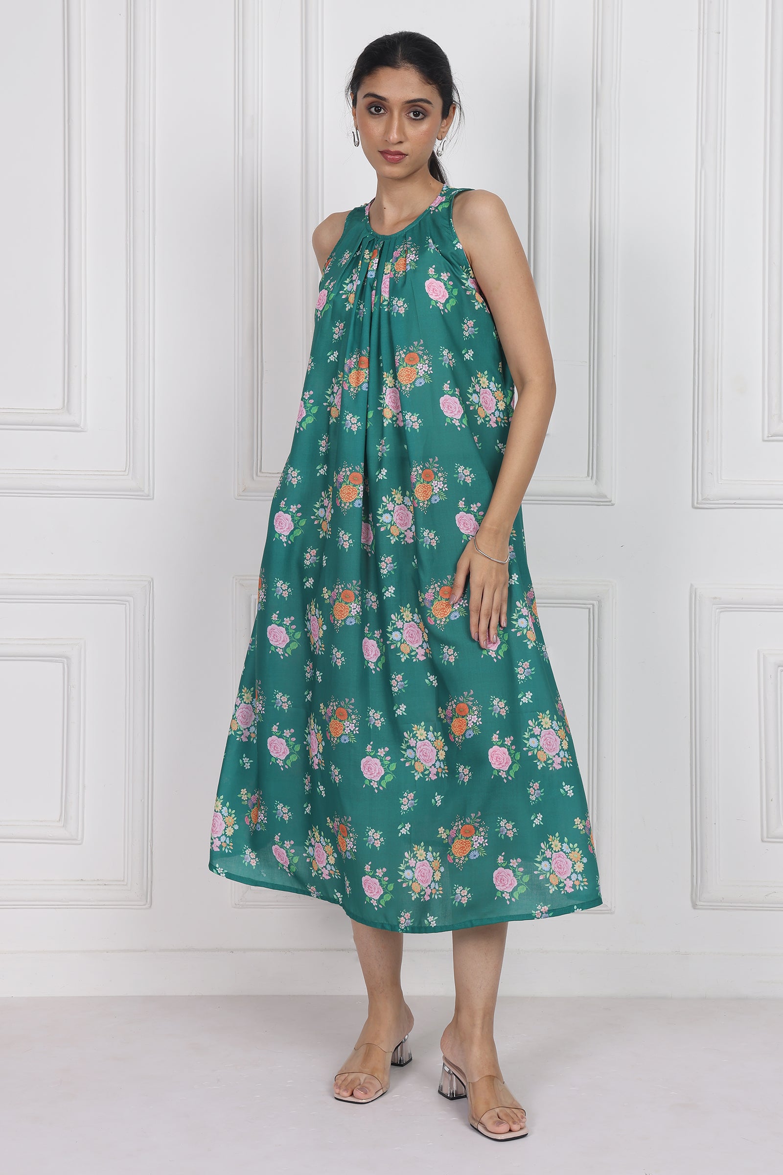 Wander Edit - Marigold Flame Ankle Length Dress