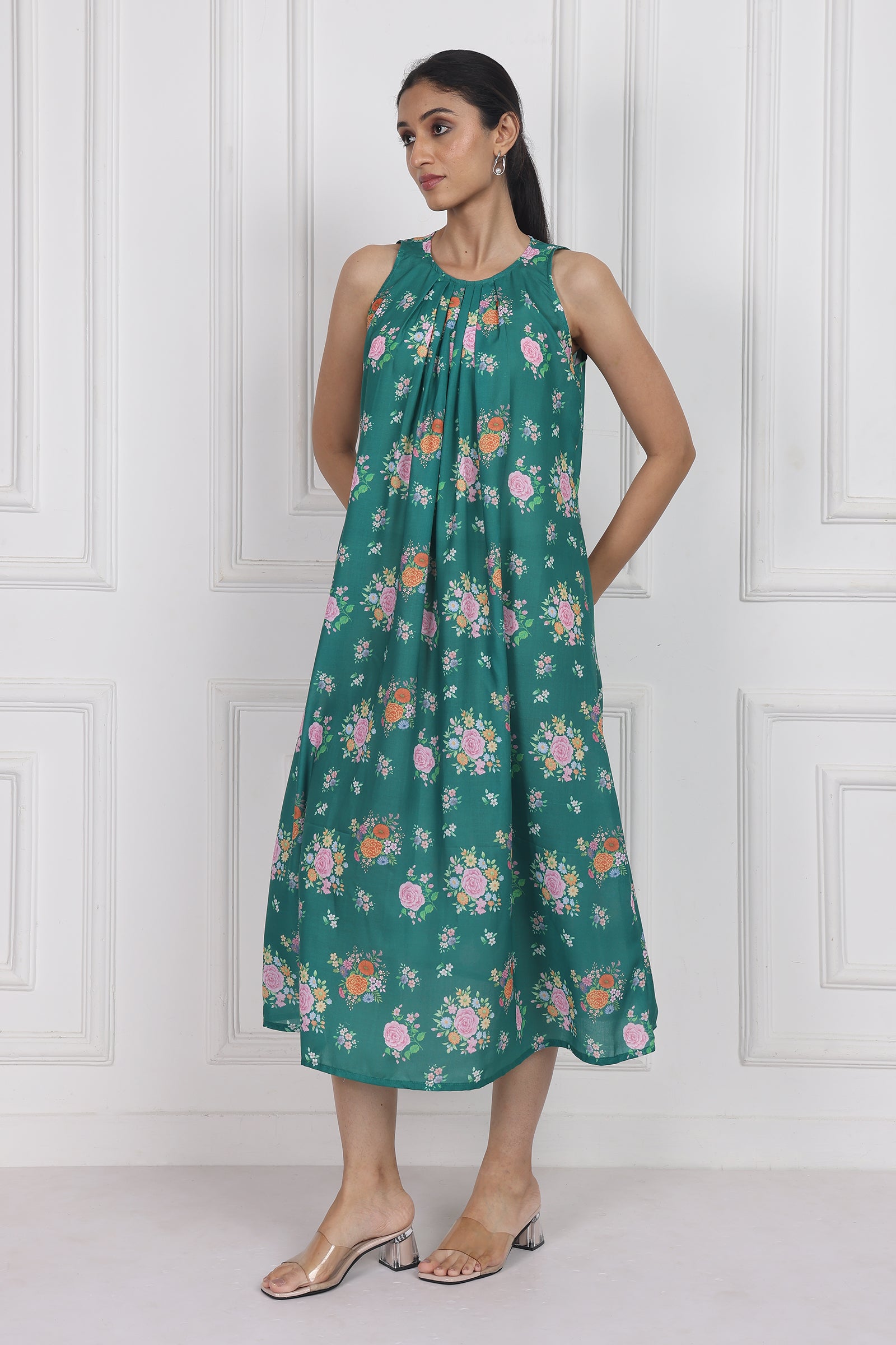 Wander Edit - Marigold Flame Ankle Length Dress