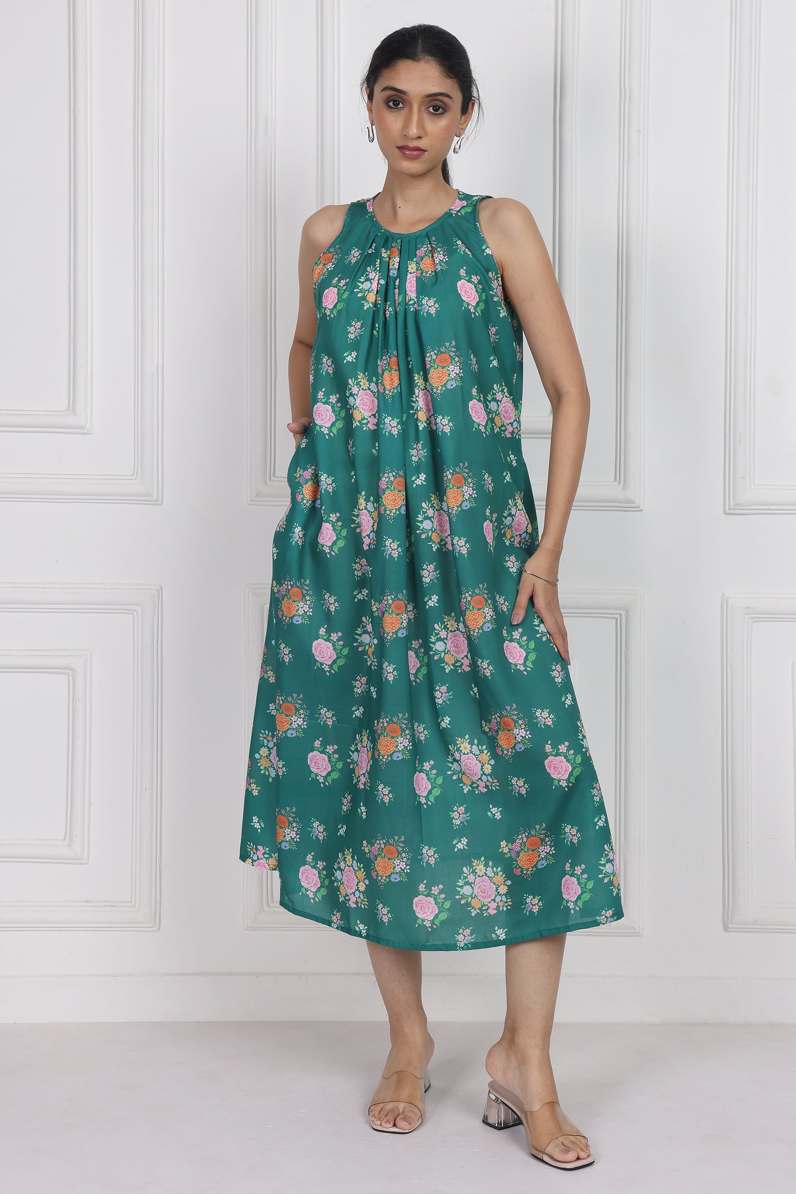 Wander Edit - Marigold Flame Ankle Length Dress