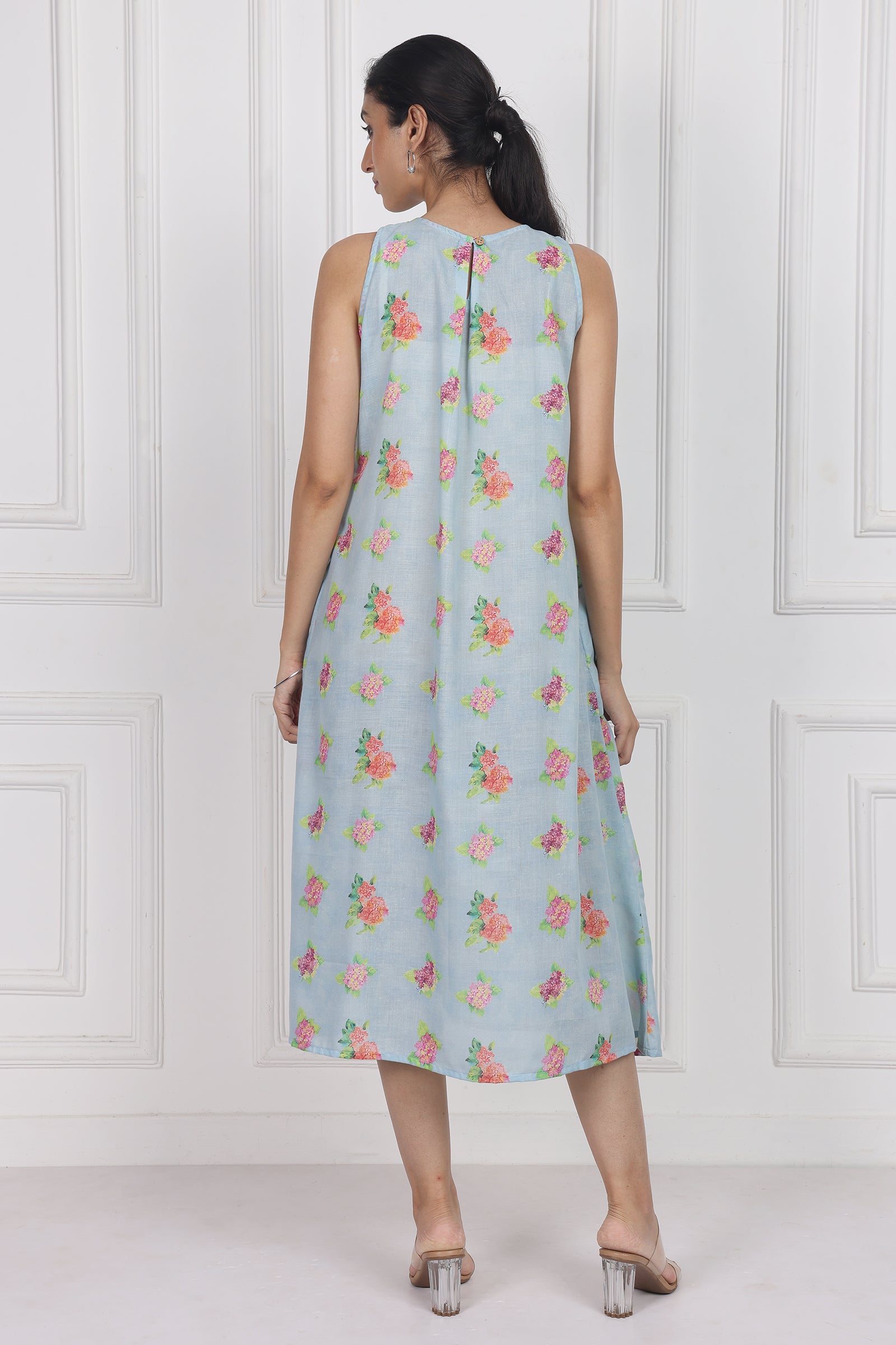 Wander Edit - Hydrangea Skies Longline Dress