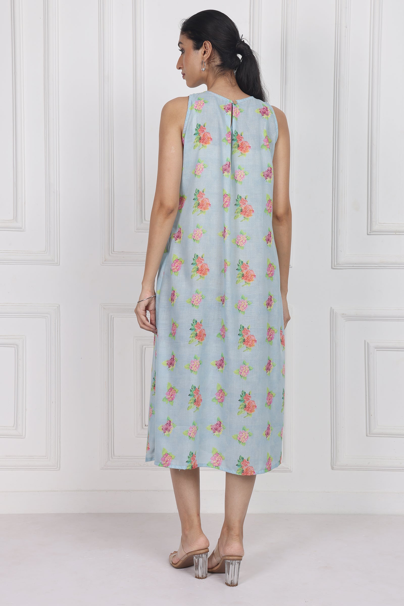 Wander Edit - Hydrangea Skies Longline Dress