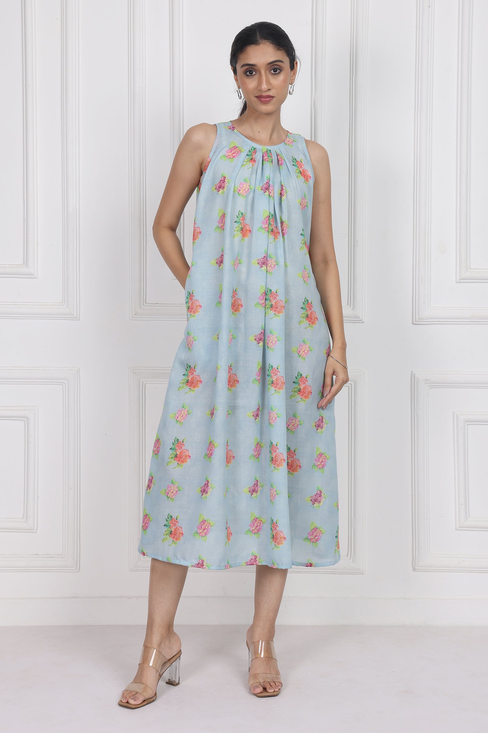 Wander Edit - Hydrangea Skies Longline Dress