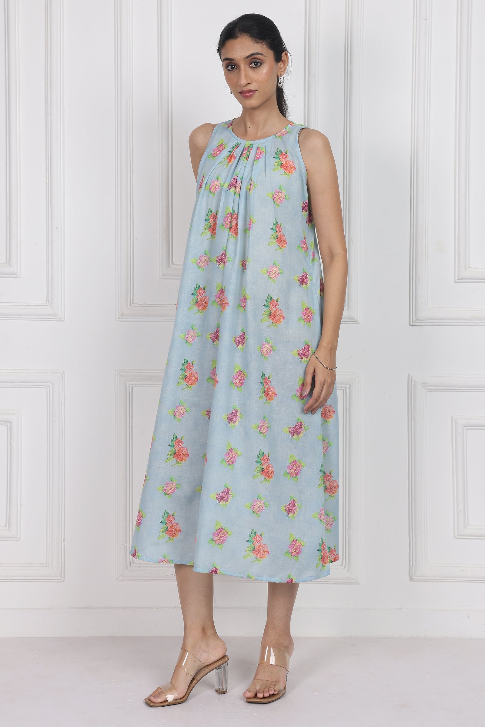 Wander Edit - Hydrangea Skies Longline Dress