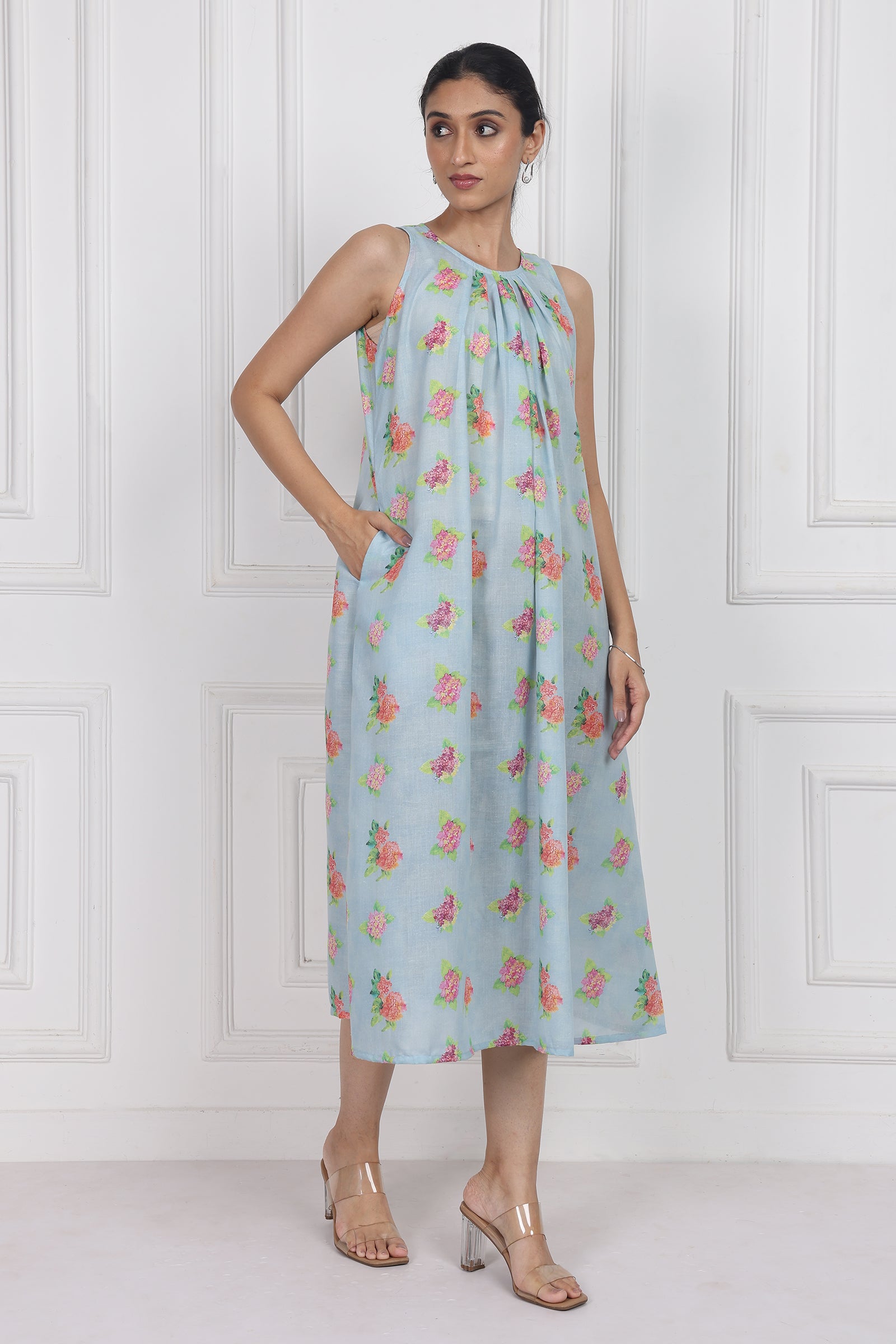 Wander Edit - Hydrangea Skies Longline Dress