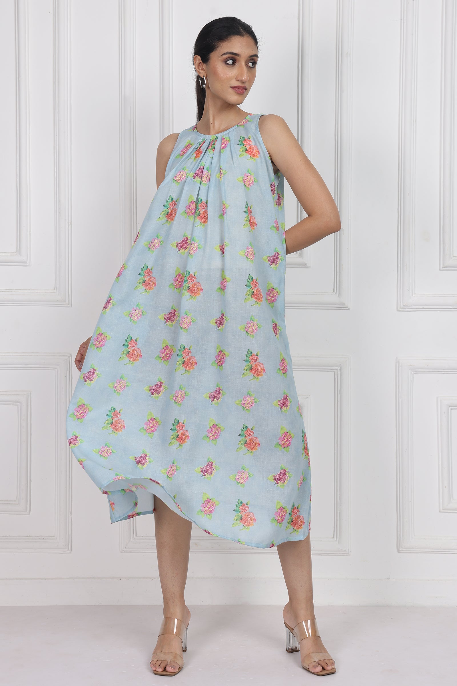 Wander Edit - Hydrangea Skies Longline Dress