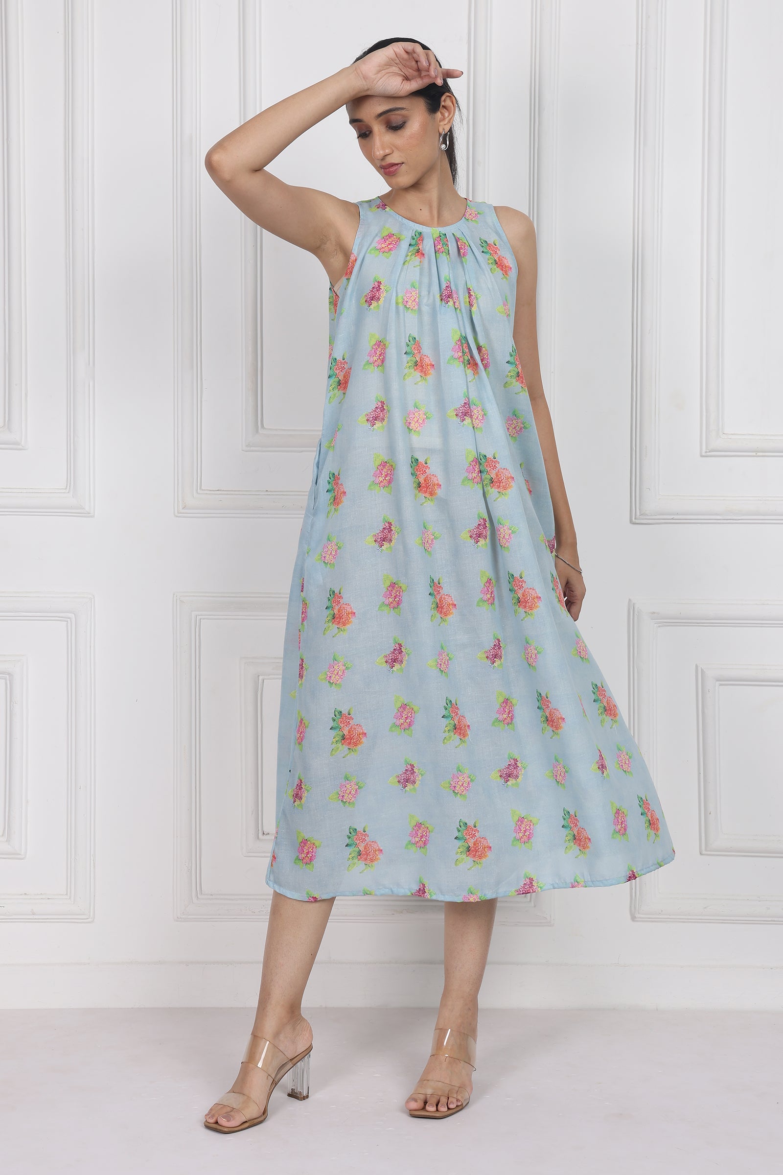 Wander Edit - Hydrangea Skies Longline Dress