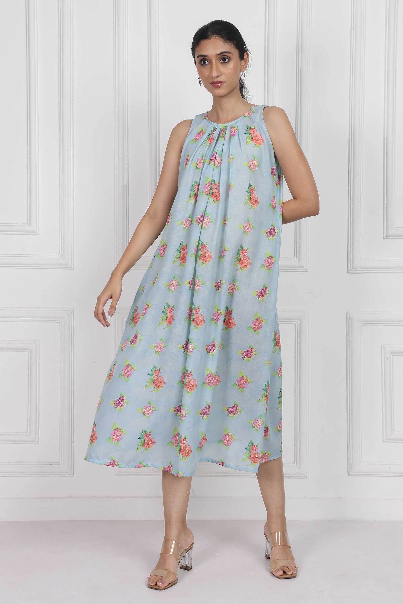 Wander Edit - Hydrangea Skies Longline Dress