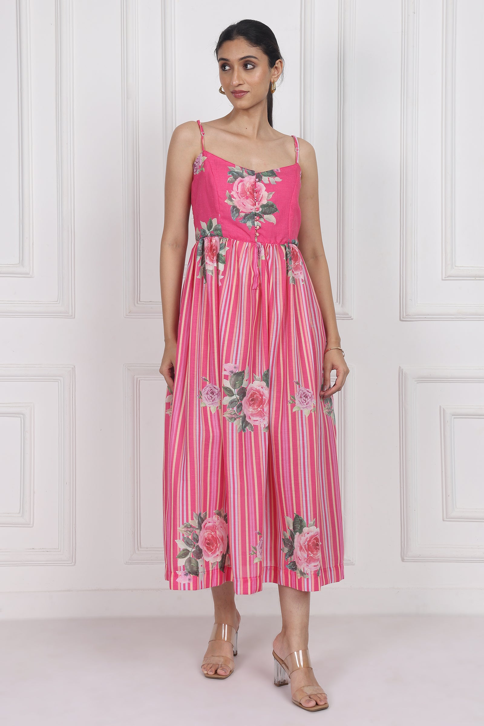 Wander Edit - Fit And Flare Windflower Song Happy Strappy Dress