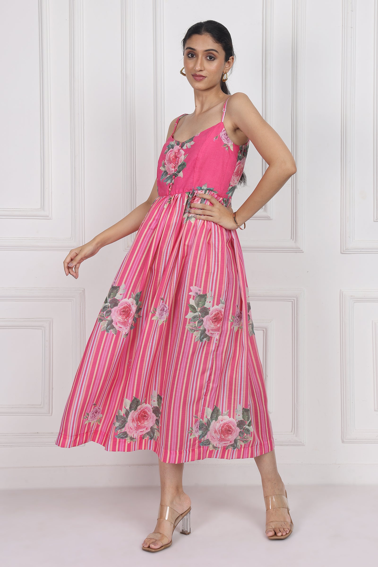 Wander Edit - Fit And Flare Windflower Song Happy Strappy Dress