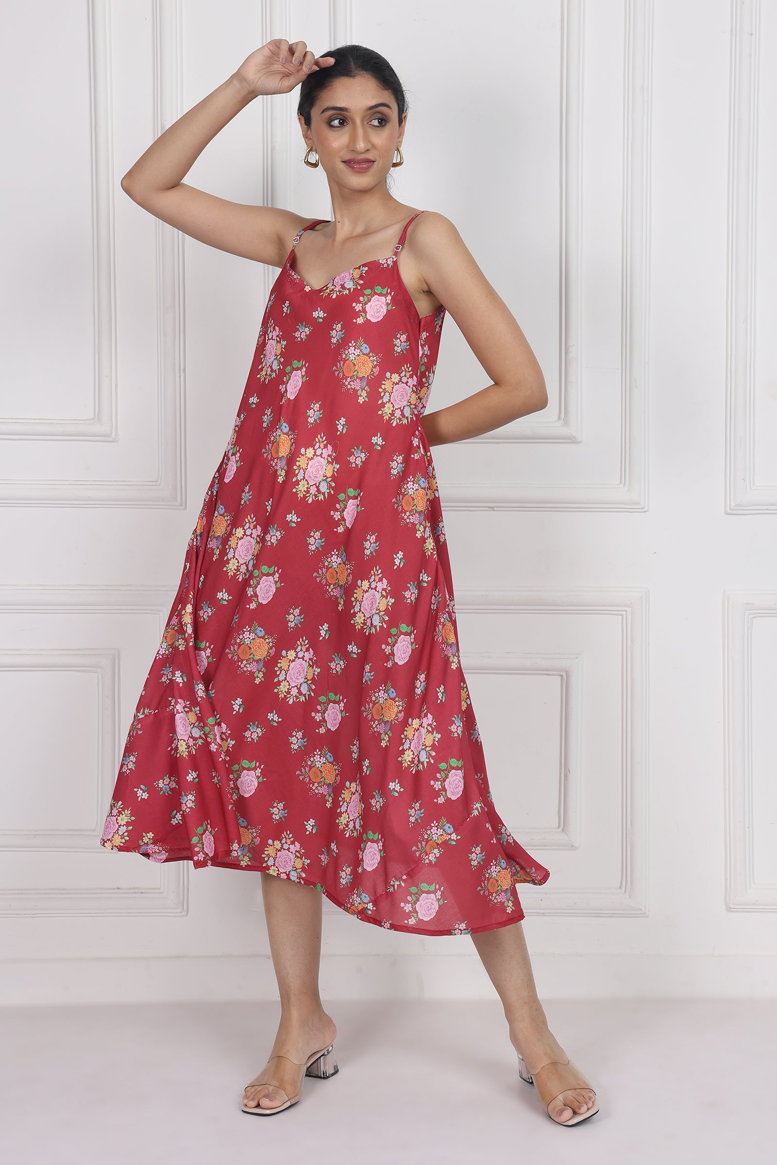 Wander Edit - Crimson Rose Song Gusset Dress