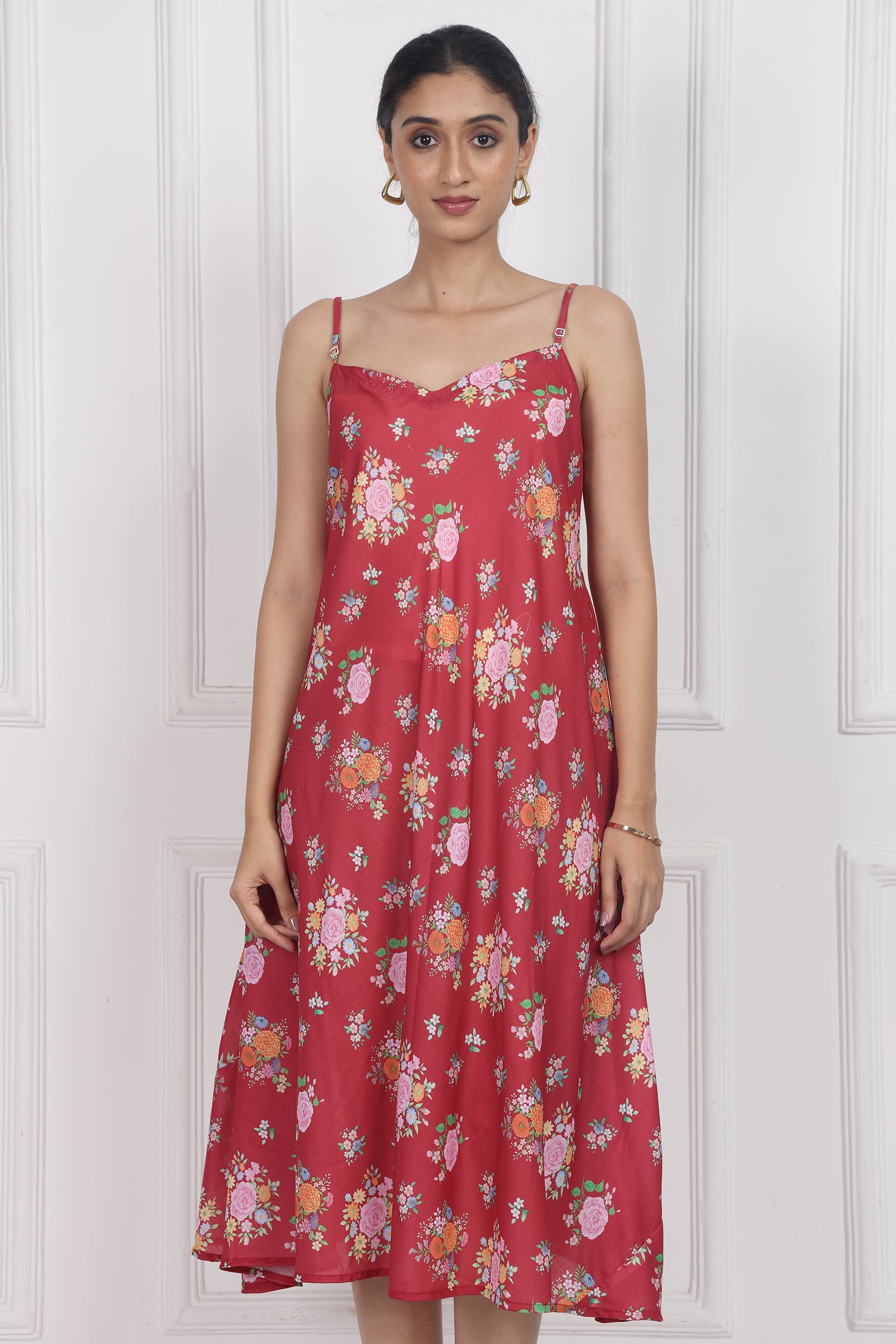 Wander Edit - Crimson Rose Song Gusset Dress