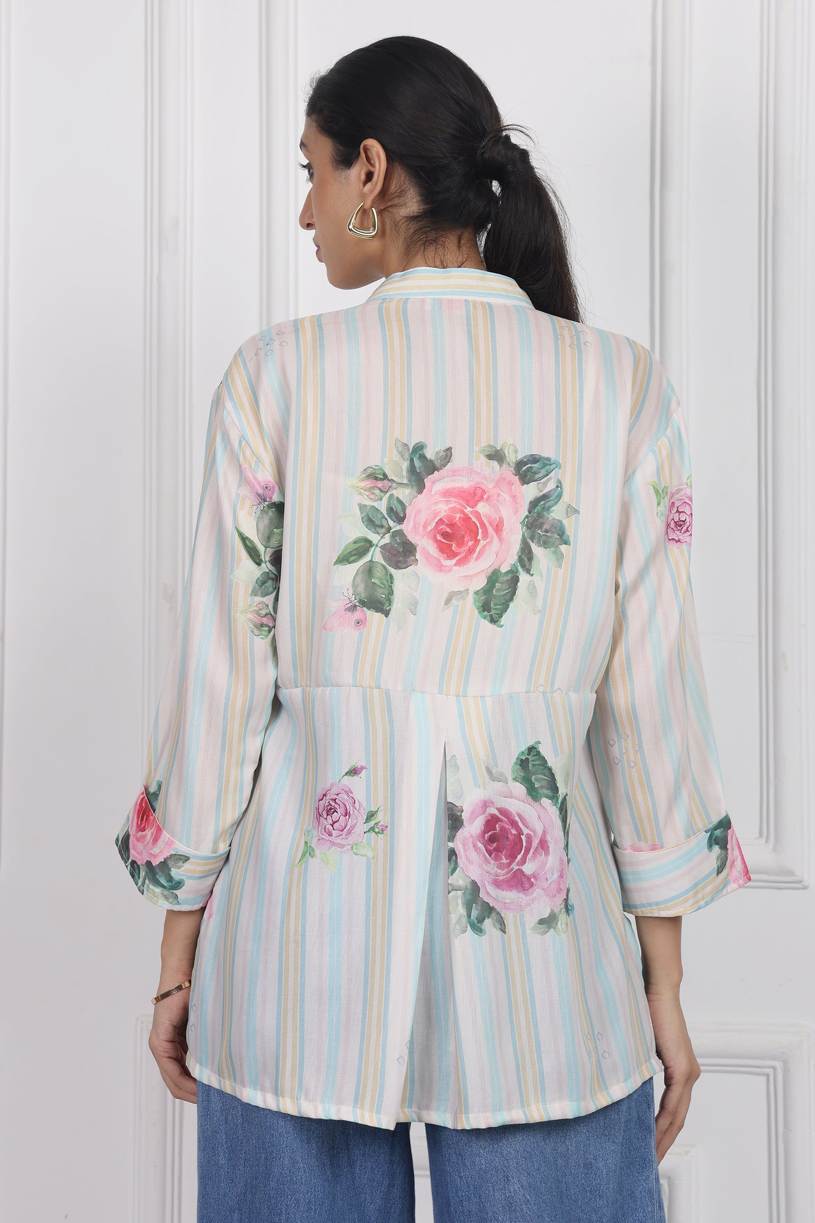 Wander Edit - White Magnolia Song High Low Shirt