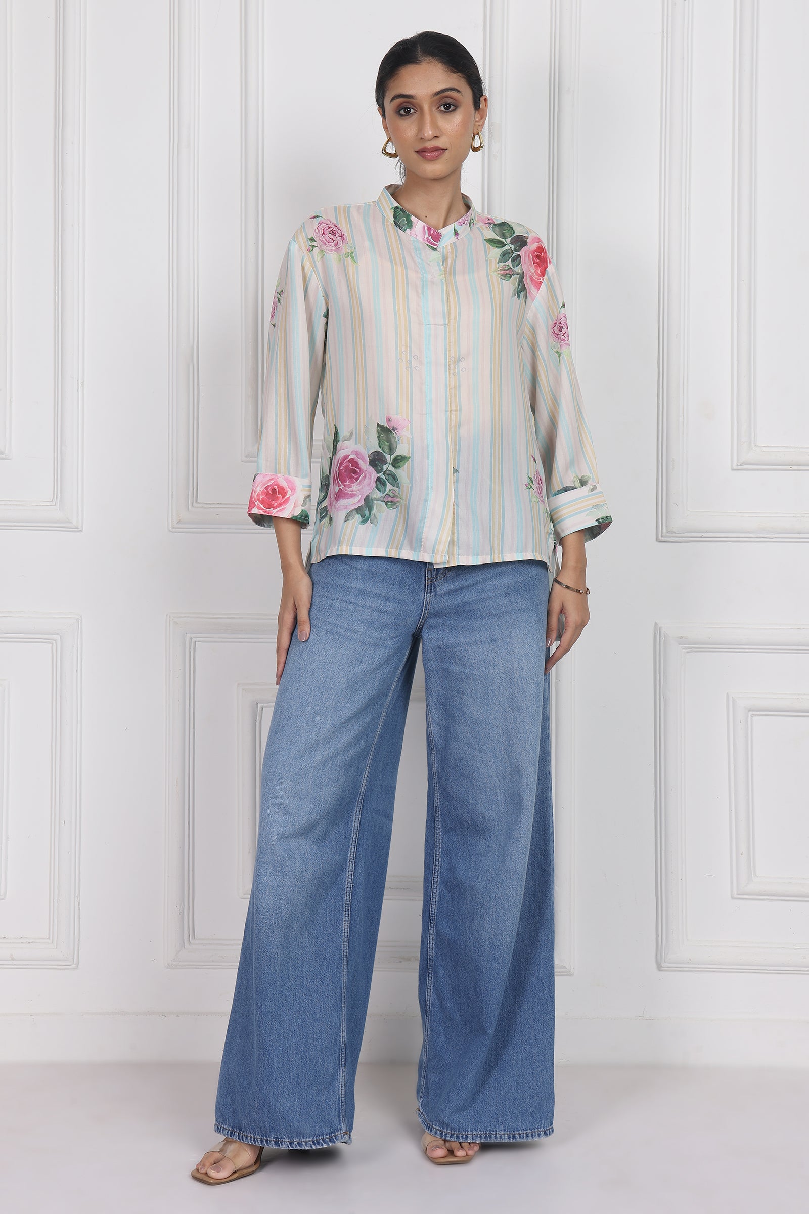 Wander Edit - White Magnolia Song High Low Shirt