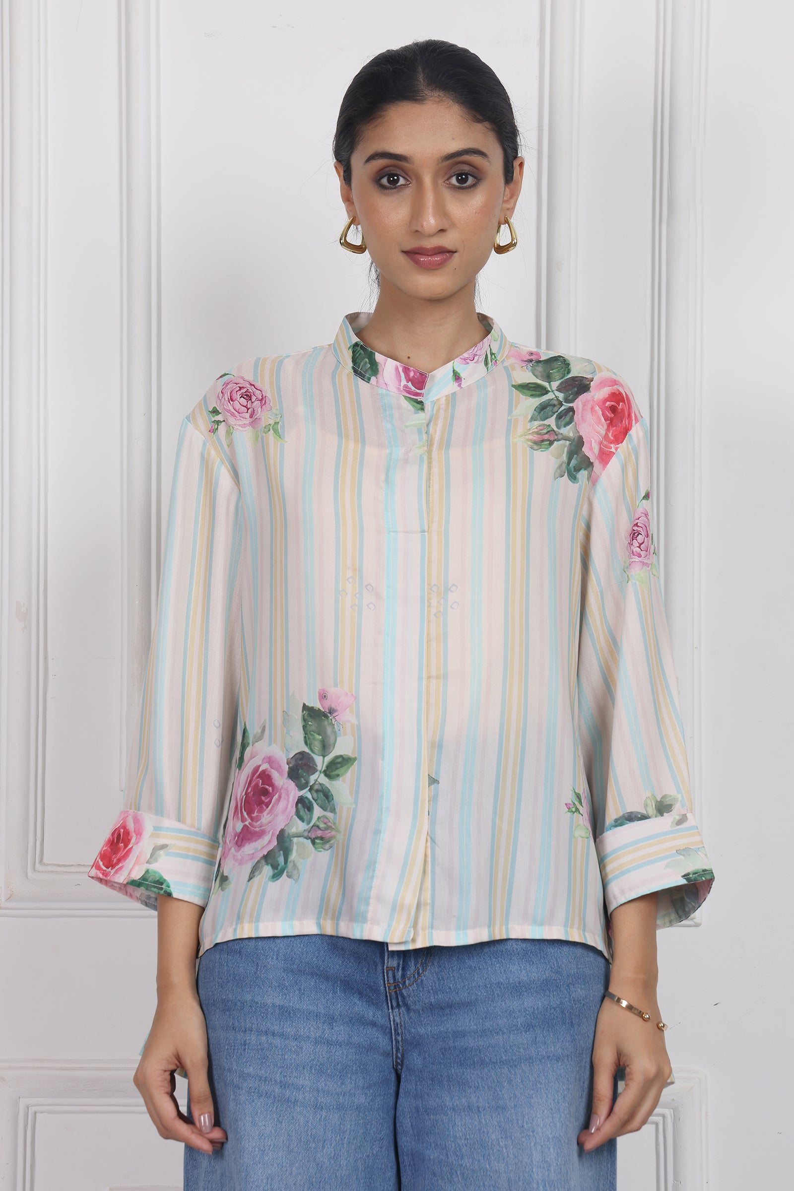 Wander Edit - White Magnolia Song High Low Shirt