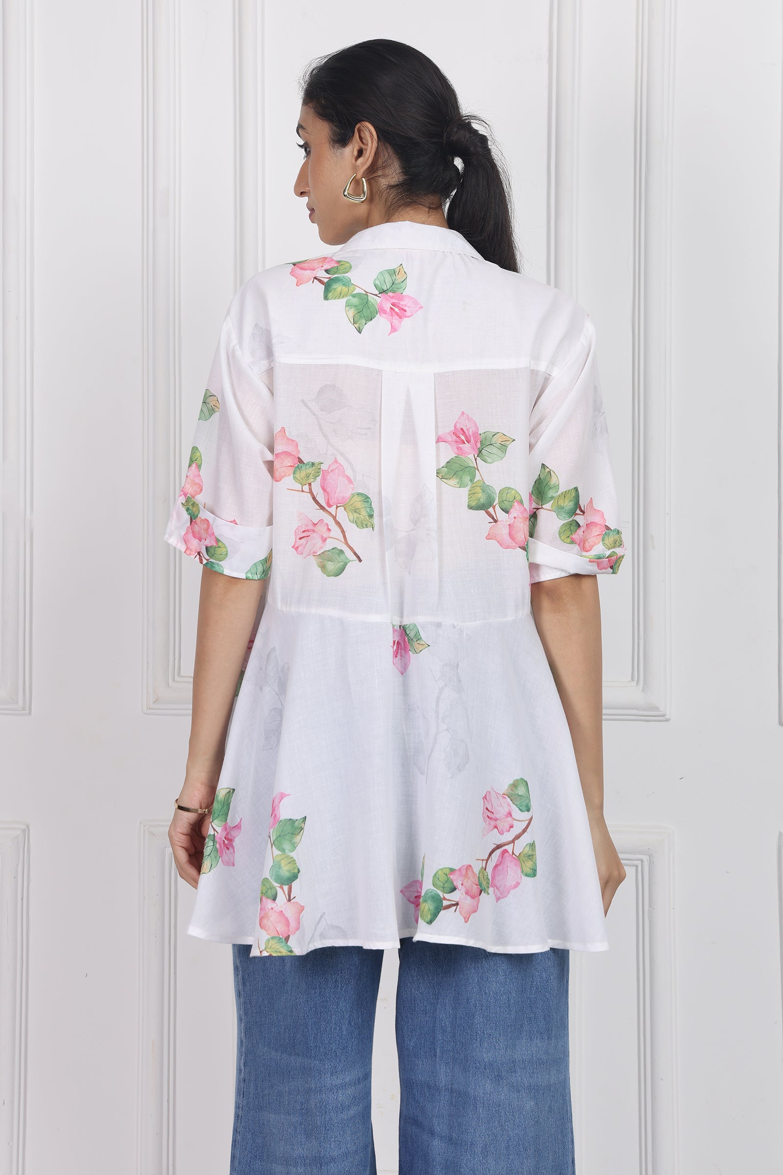 Wander Edit - Bougainvillea Bloom High Low Shirt
