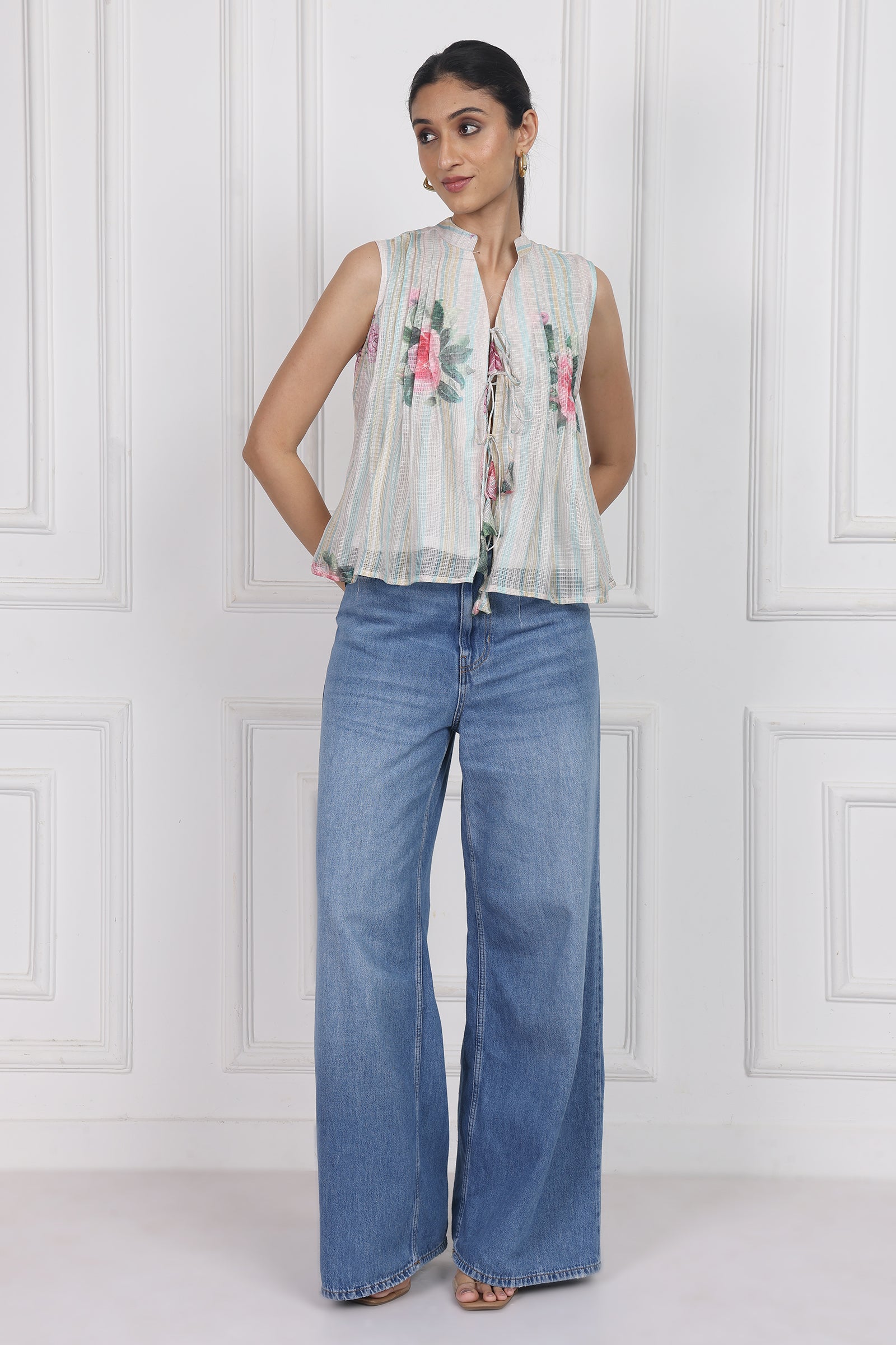 Wander Edit - Secrets In The Garden Tied Front Top
