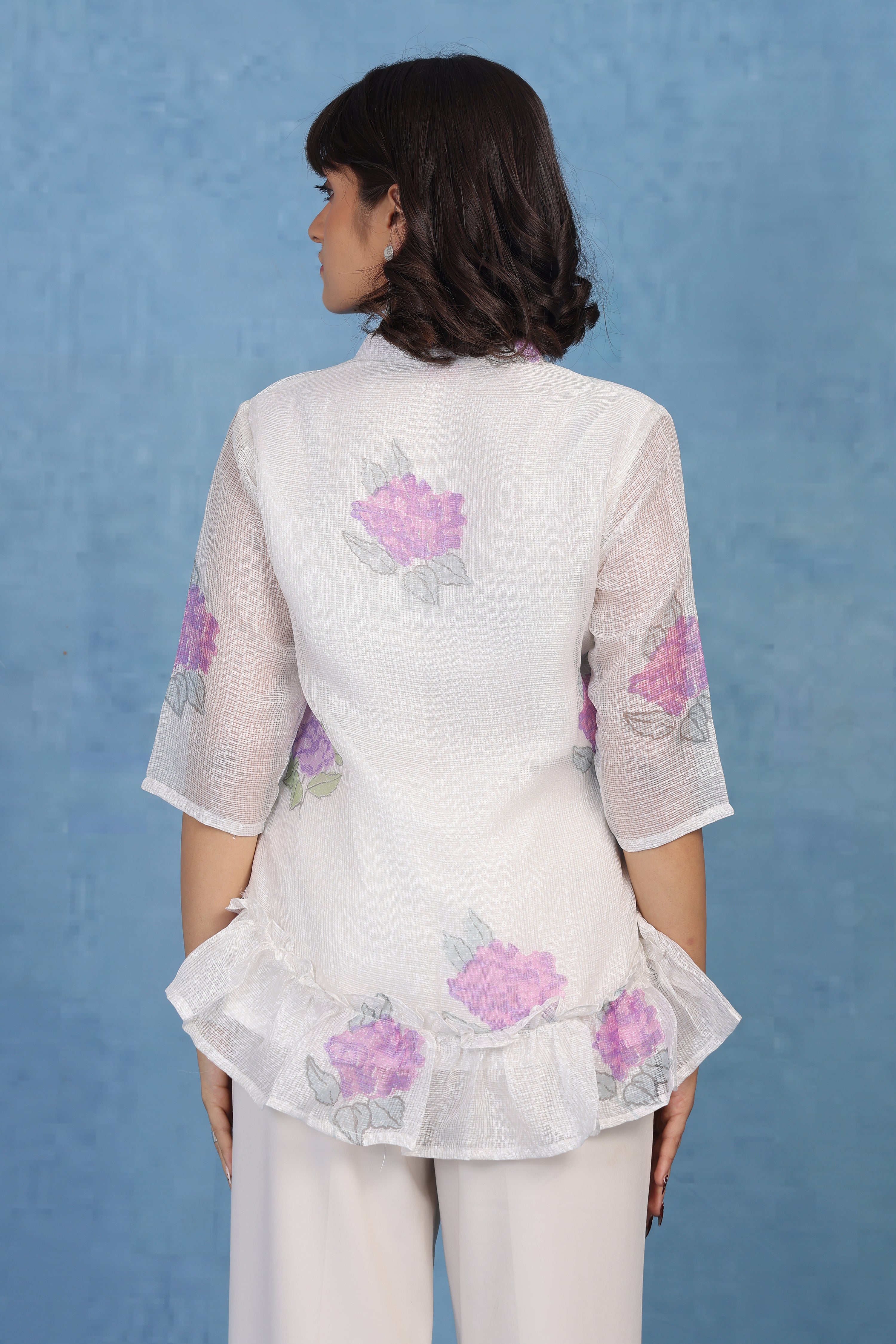 Pale Mauve Hydrangea Whisper – Kota Short Top