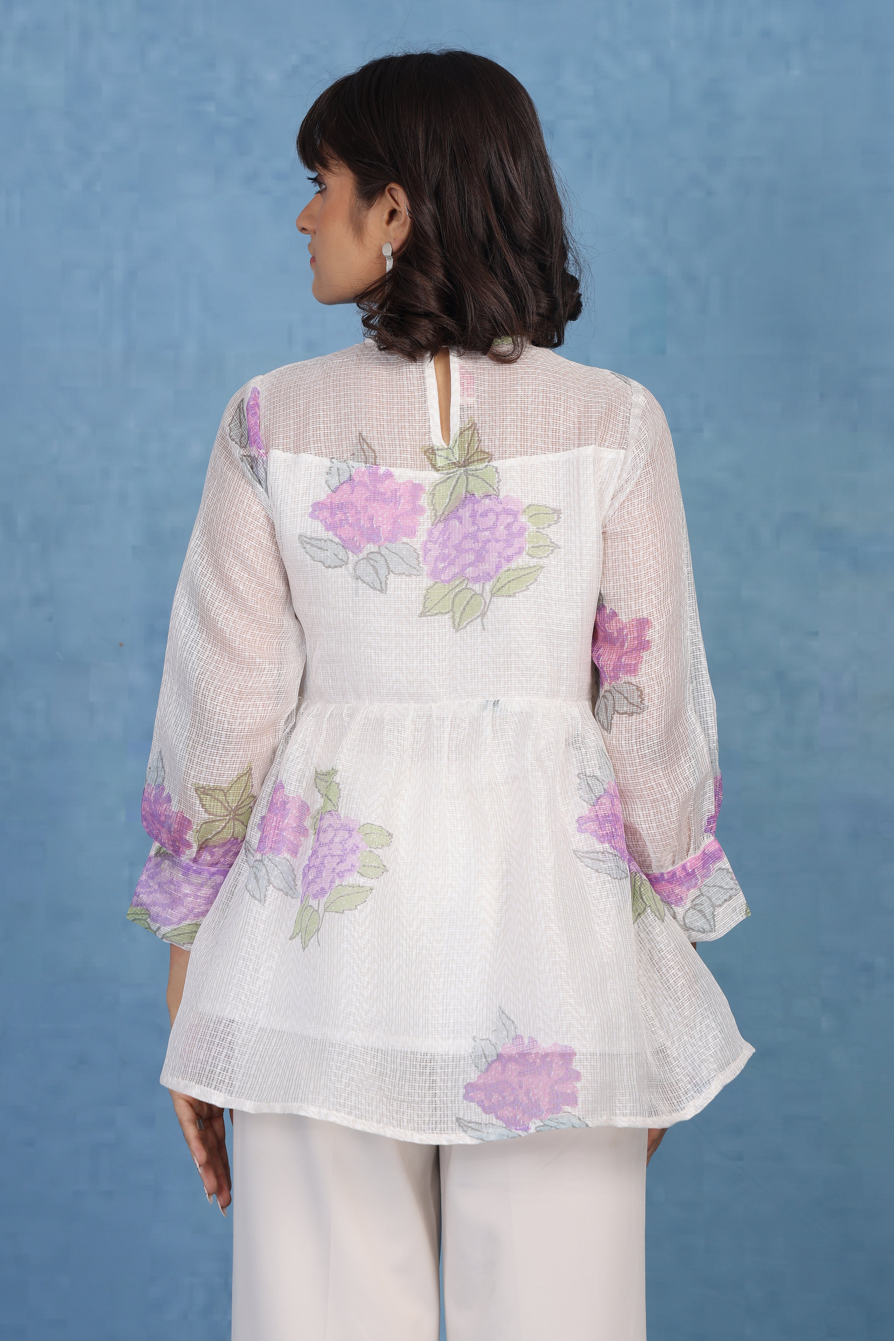 Mauve Hydrangea Peplum – Kota Short Top