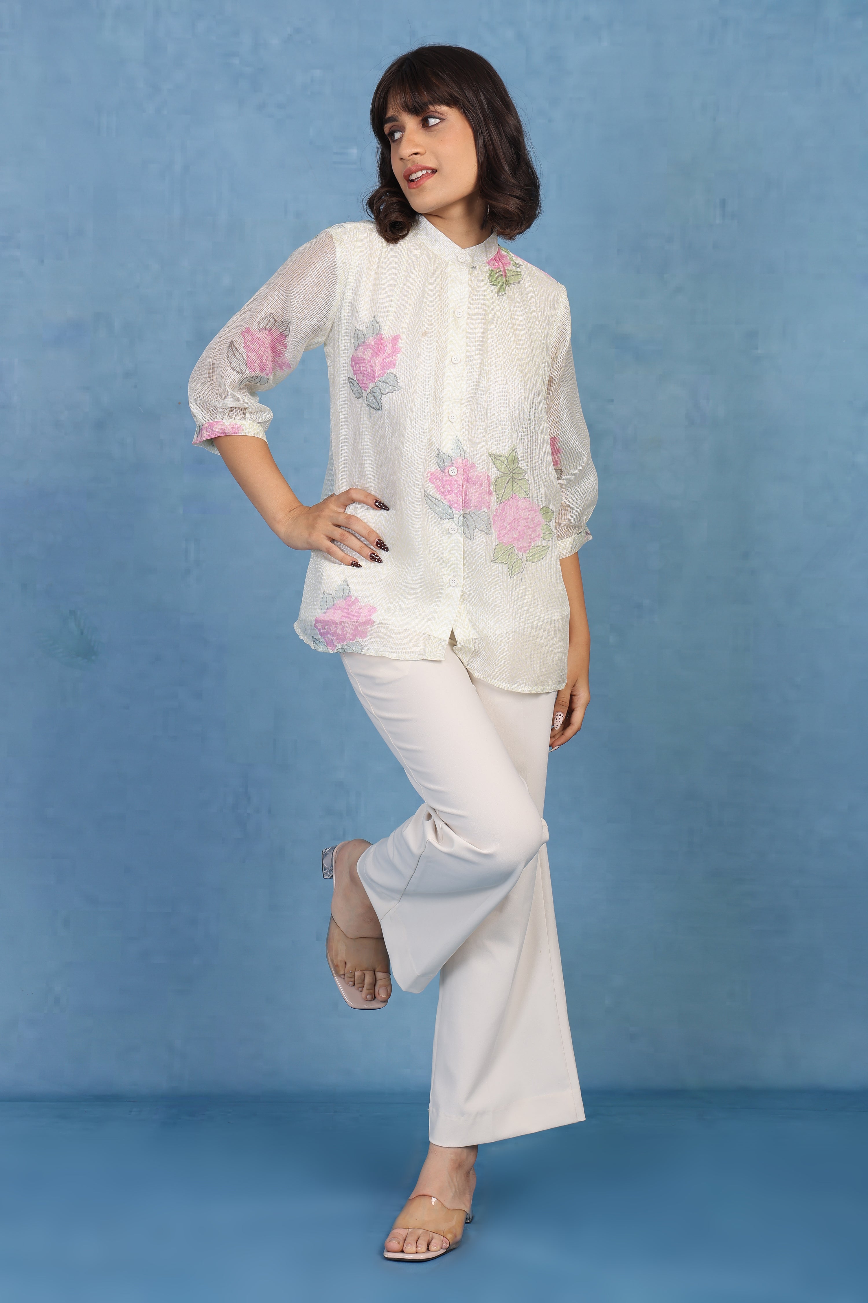 Blush Pink Hydrangea Whisper – Kota Short Top