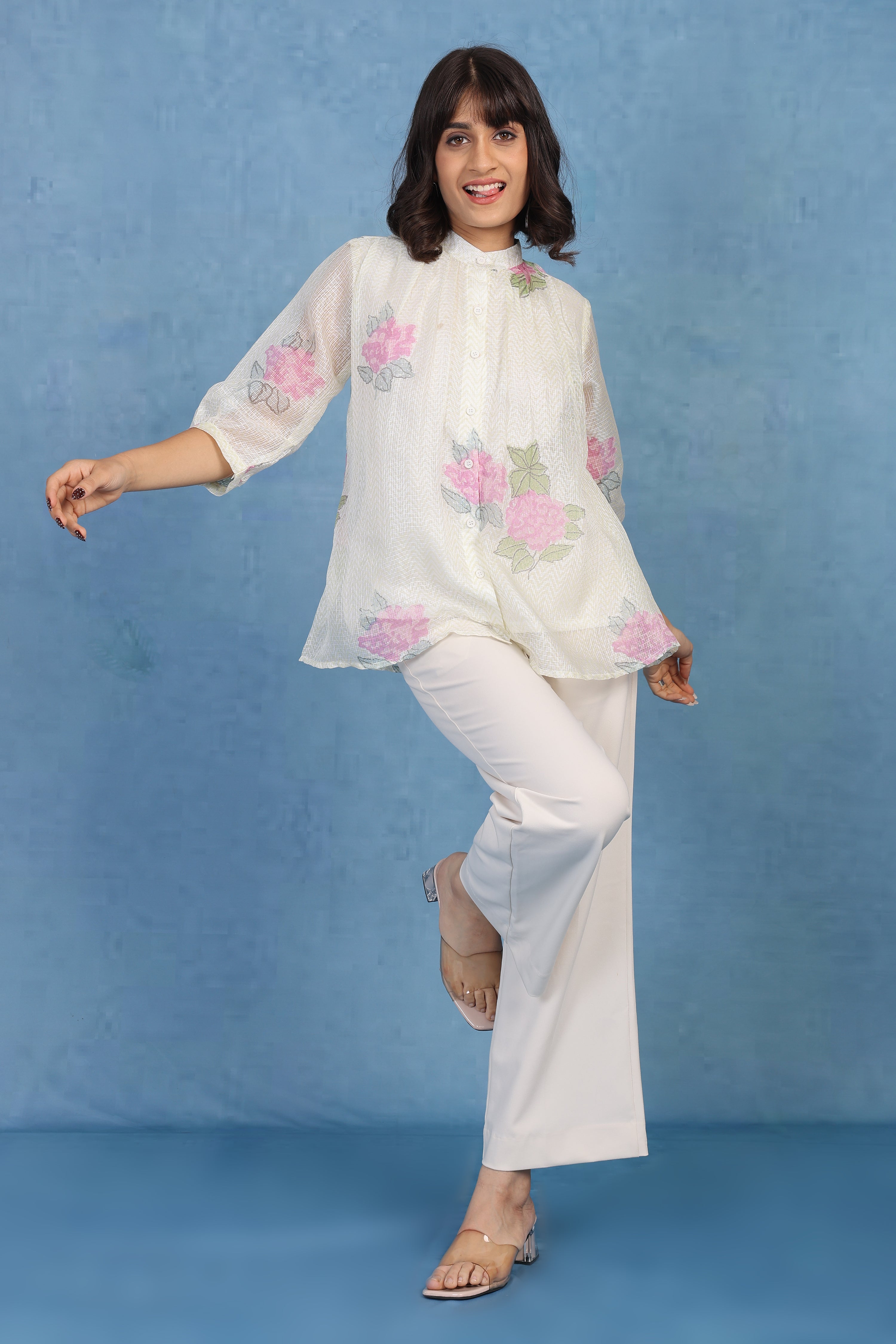 Blush Pink Hydrangea Whisper – Kota Short Top